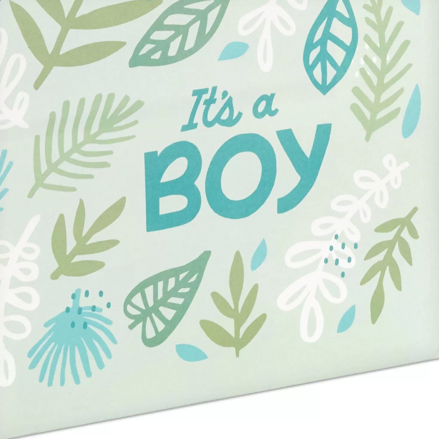 Baby>Hallmark 10.4" It's A Boy On Green New Baby Large Square Gift Bag