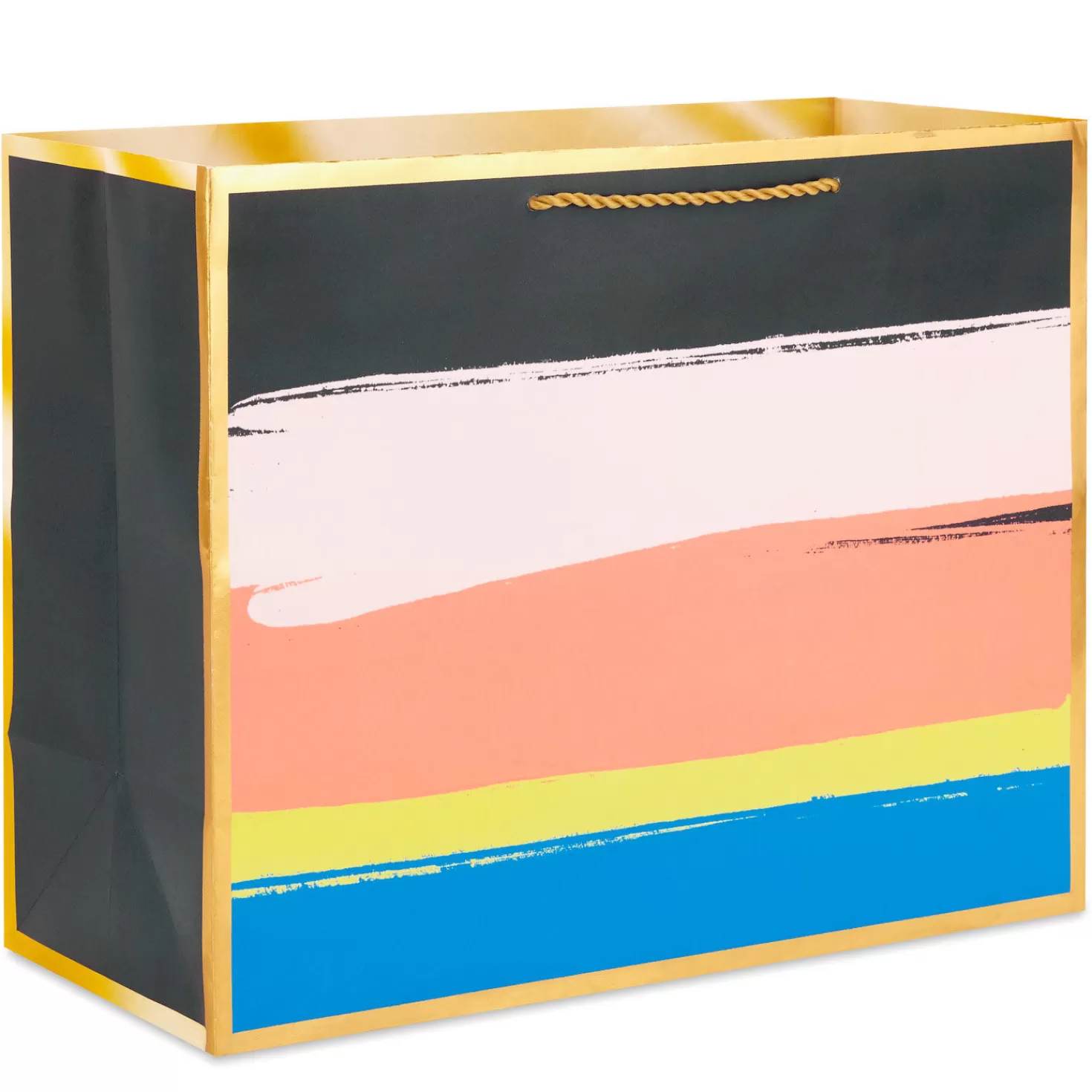 Birthday>Hallmark 10.4" Painted Stripes Large Horizontal Gift Bag
