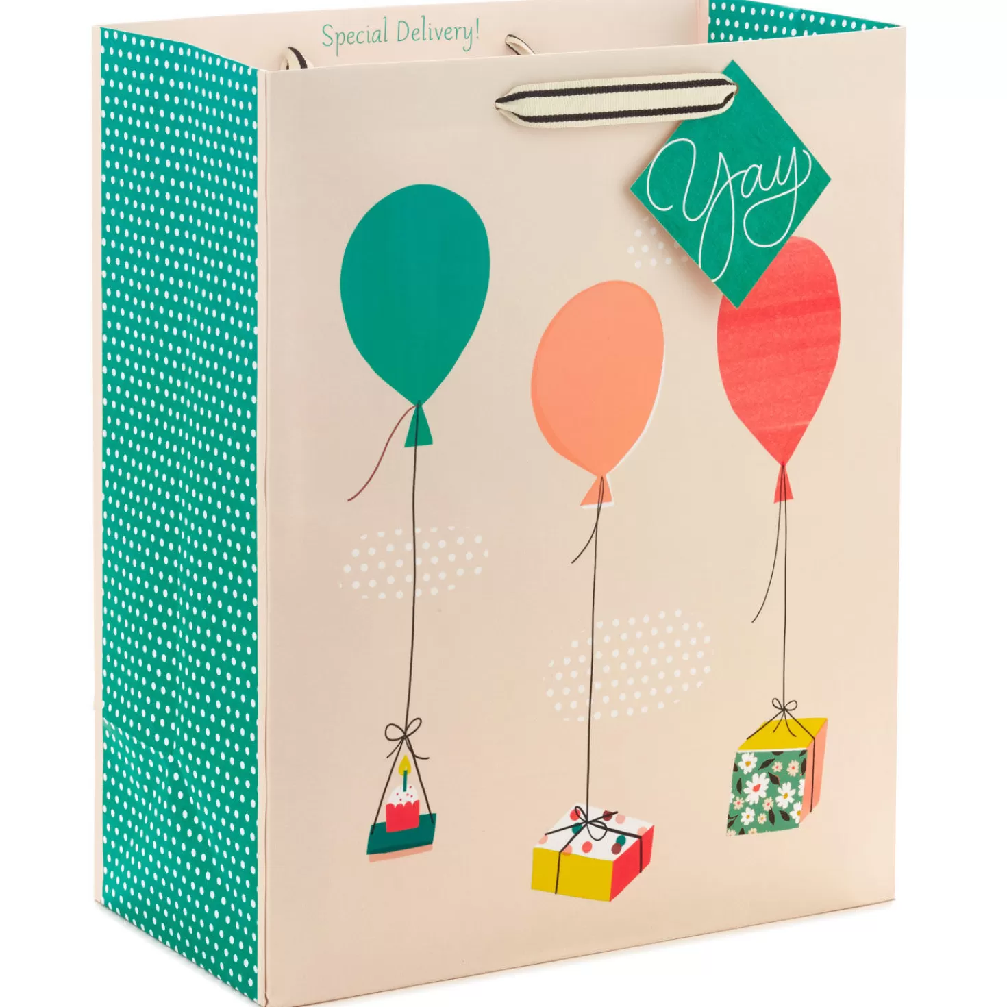 Birthday>Hallmark 13" Balloons And Presents Large Gift Bag
