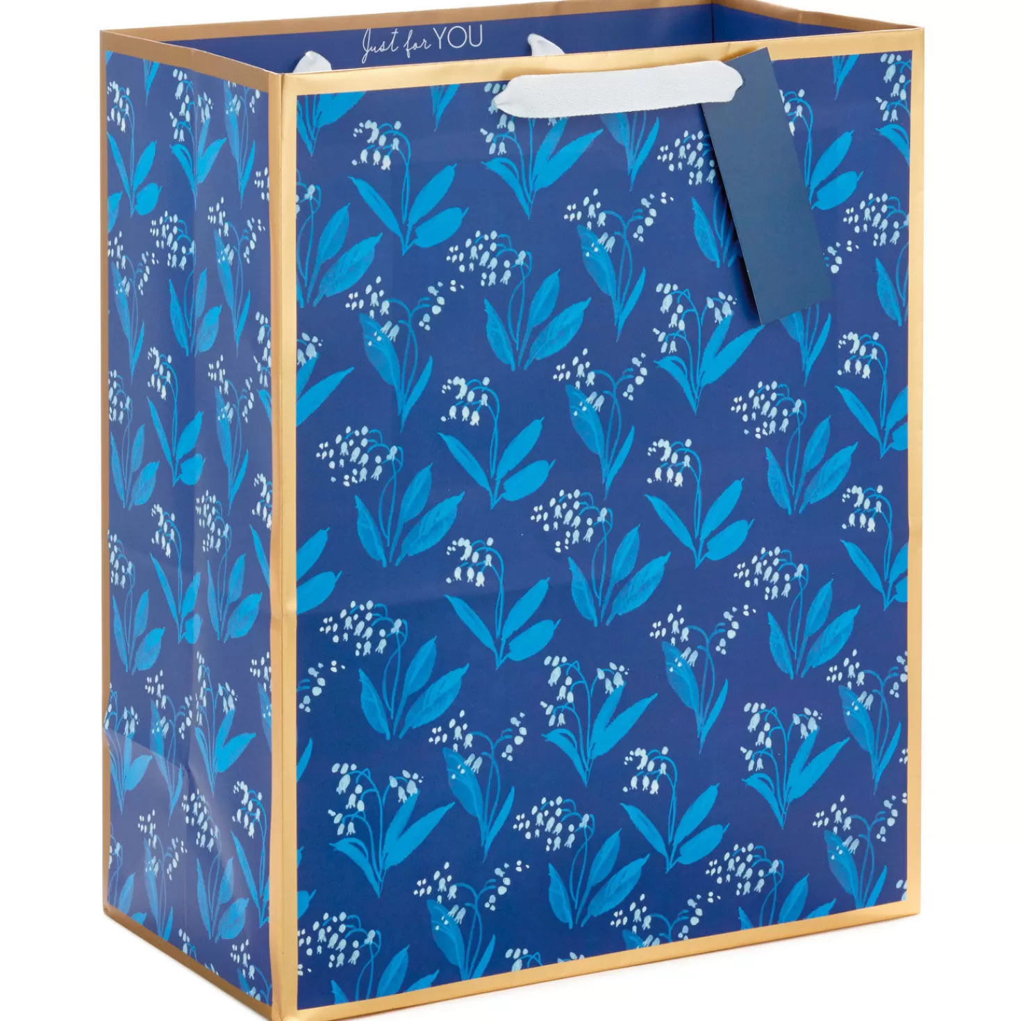 Birthday>Hallmark 13" Blue Floral Large Gift Bag