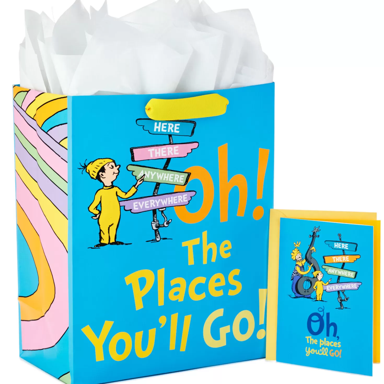 Cheap 13" Dr. Seuss™ Oh! The Places You'Ll Go! Large Graduation Gift Bag And Card Set Graduation