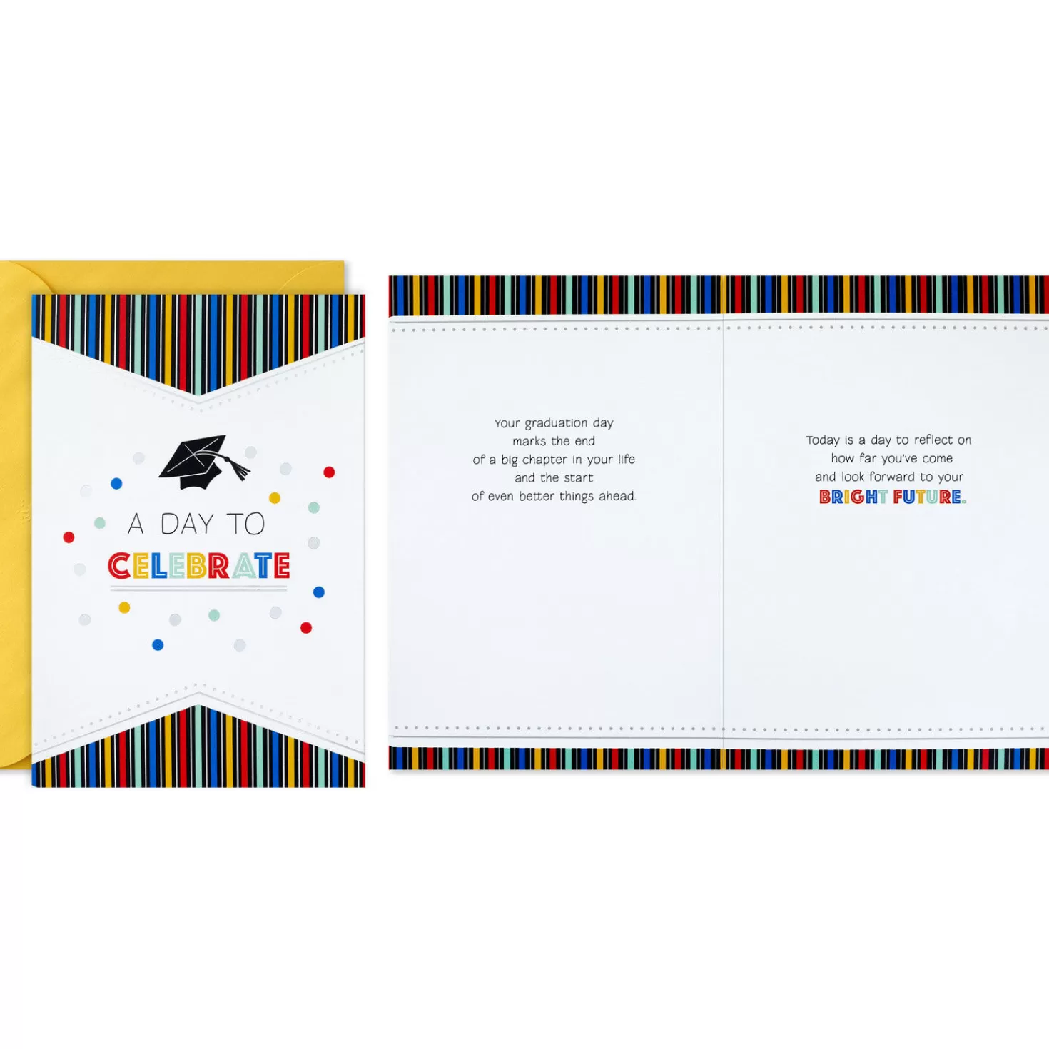 Shop 13" Grad Hats On Black Large Gift Bag With Graduation Card And Tissue Paper Graduation