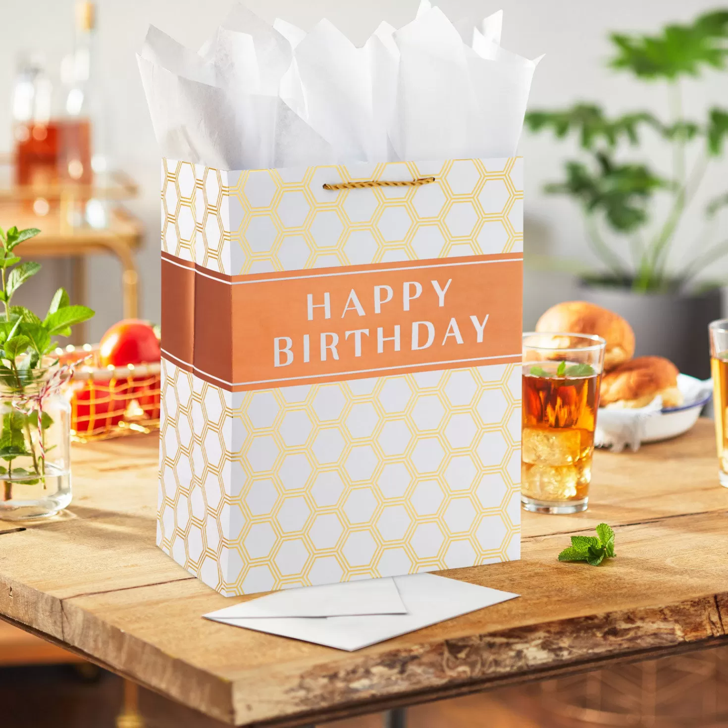 Birthday>Hallmark 13" Happy Birthday Hexagons Large Gift Bag