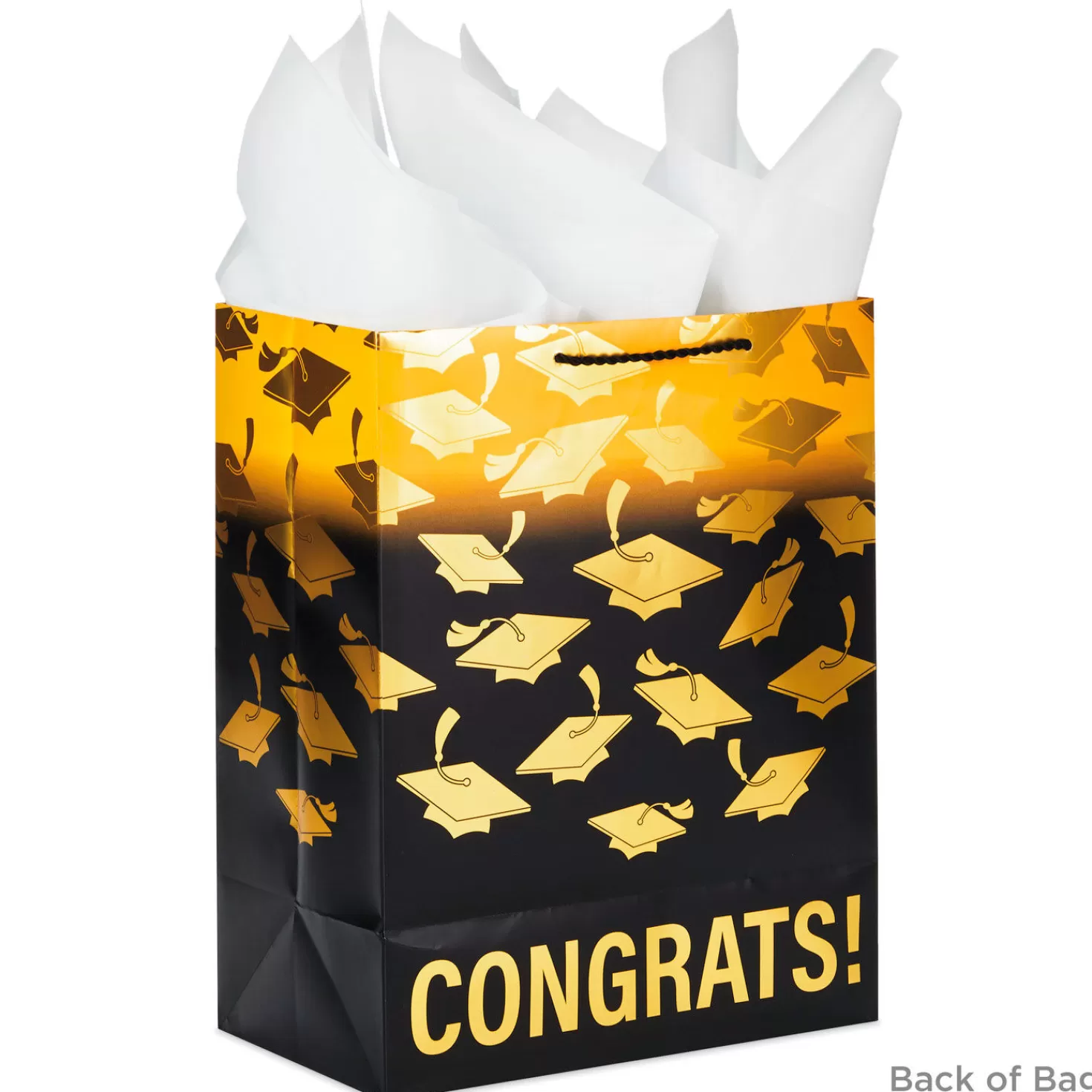 Hot 13" Mortarboards On Ombre Large Graduation Gift Bag With Tissue Paper Graduation