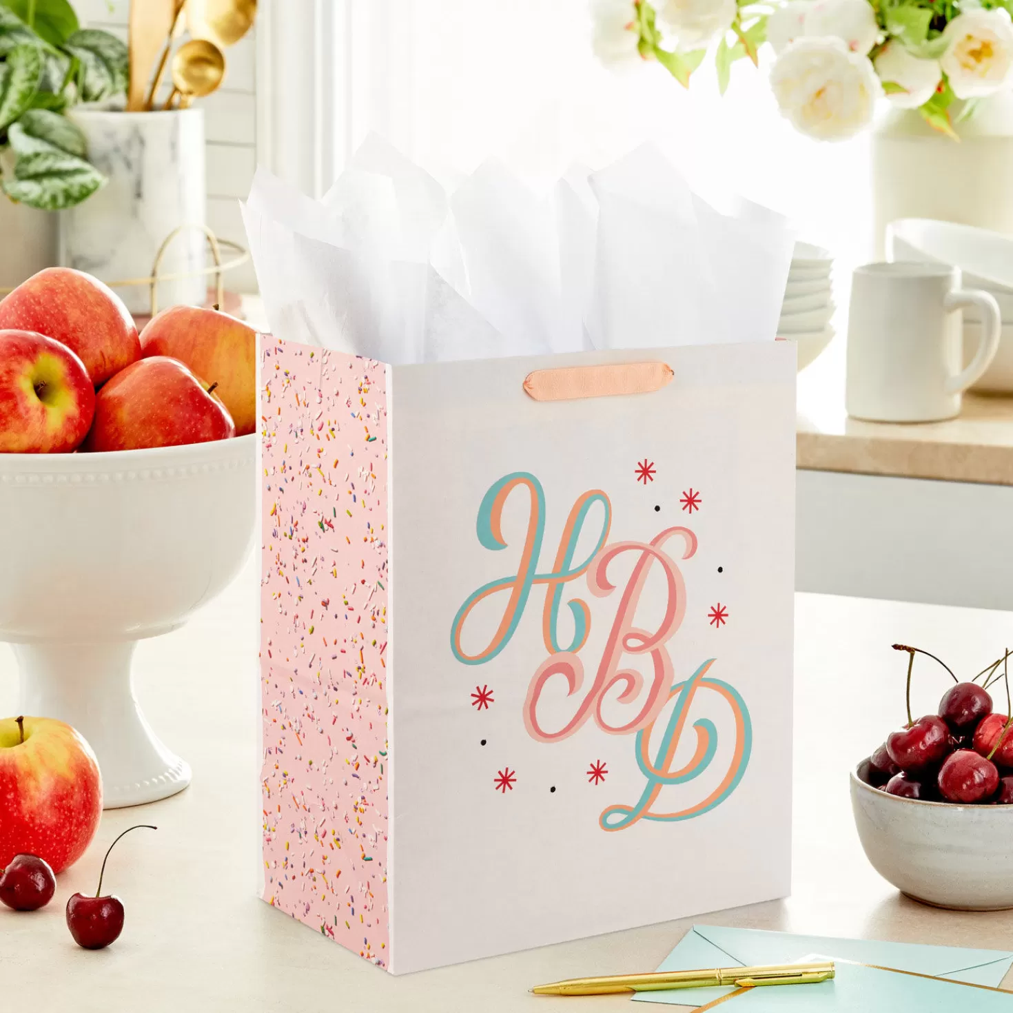 Birthday>Hallmark 13" Pastel Hbd Large Gift Bag