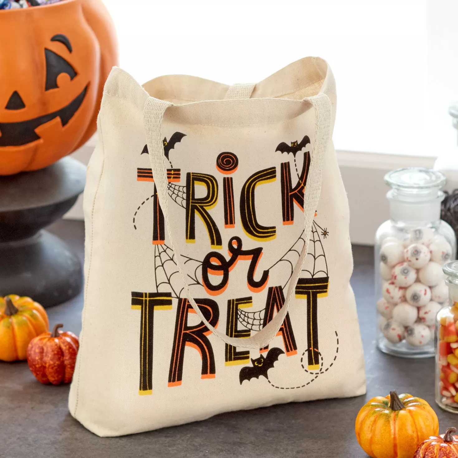 Halloween (10/31)>Hallmark 13" Trick Or Treat Canvas Halloween Tote Bag