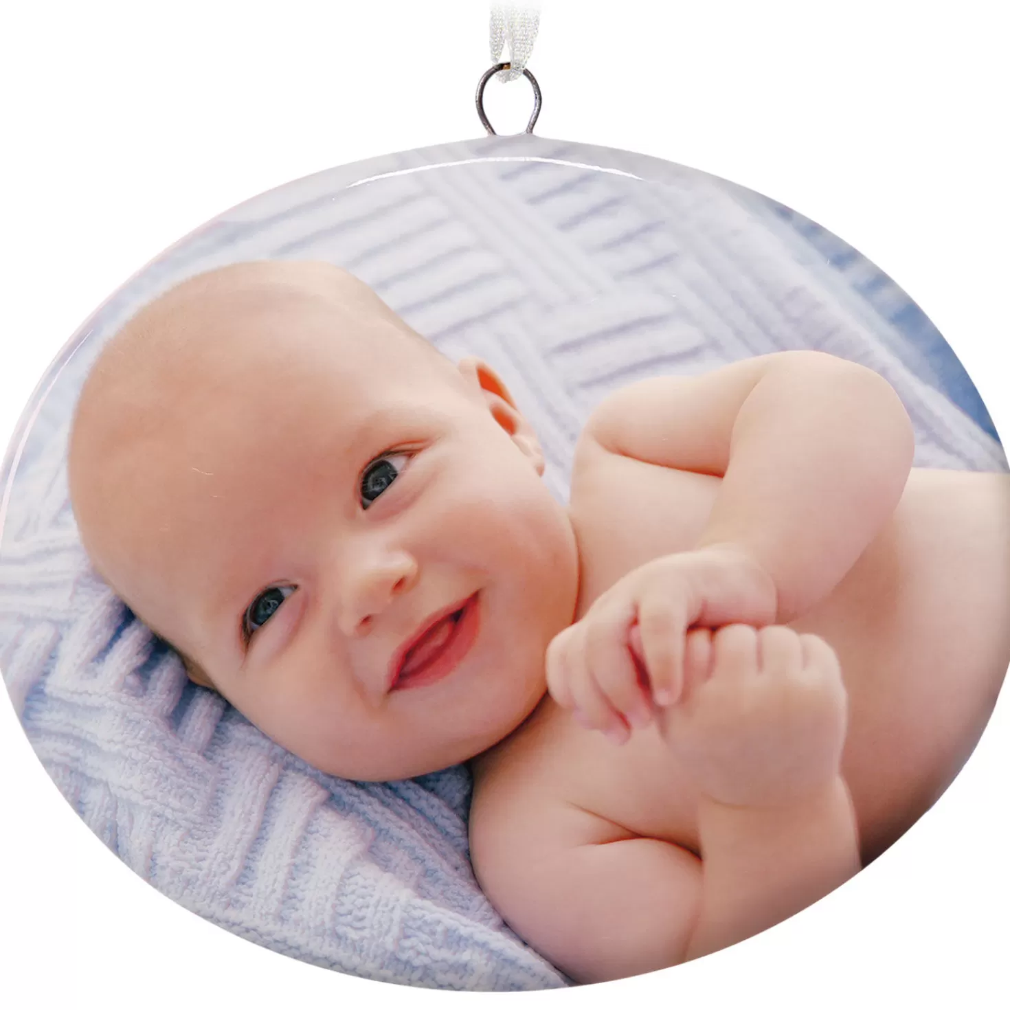 Baby>Hallmark 1-Sided Oval Ceramic Photo Ornament