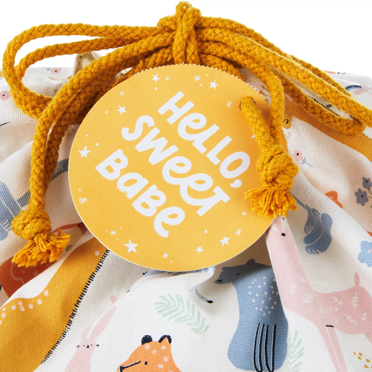Baby>Hallmark 28" Pastel Animals Large Fabric Gift Bag With Tag