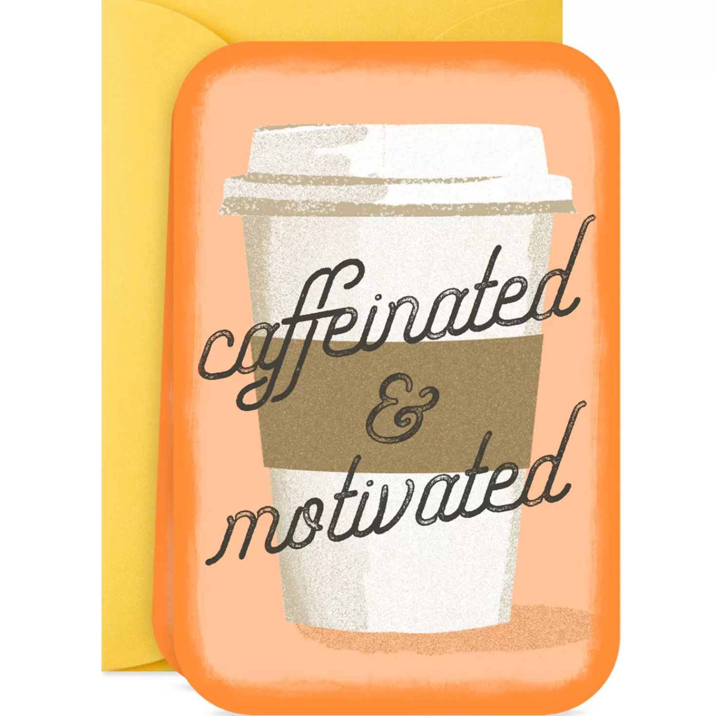 Outlet 3.25" Mini Caffeinated And Motivated Blank Card Encouragement