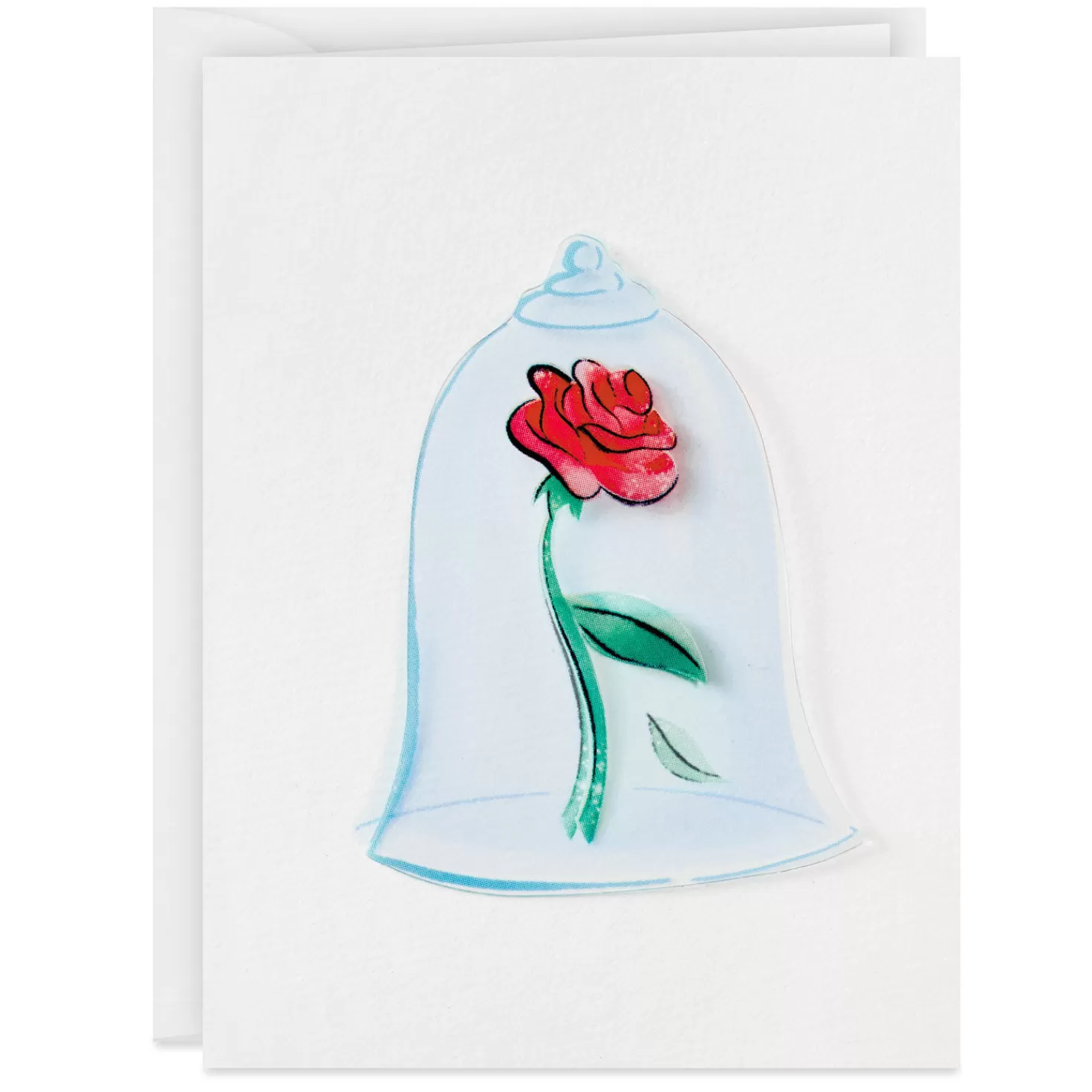 Online 3.25" Mini Disney Princess Beauty And The Beast Rose Blank Card Encouragement