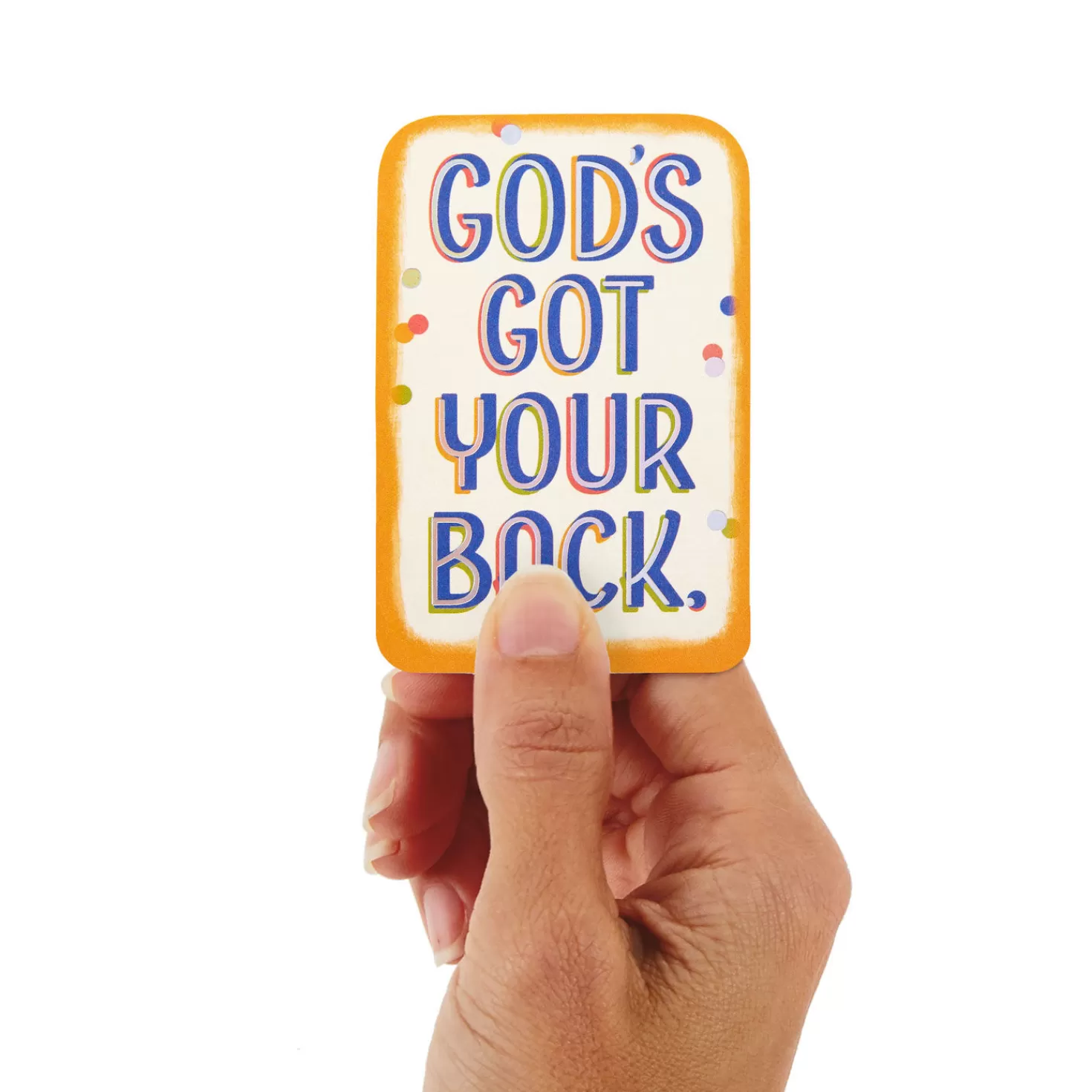 Flash Sale 3.25" Mini God's Got Your Back Blank Card Encouragement