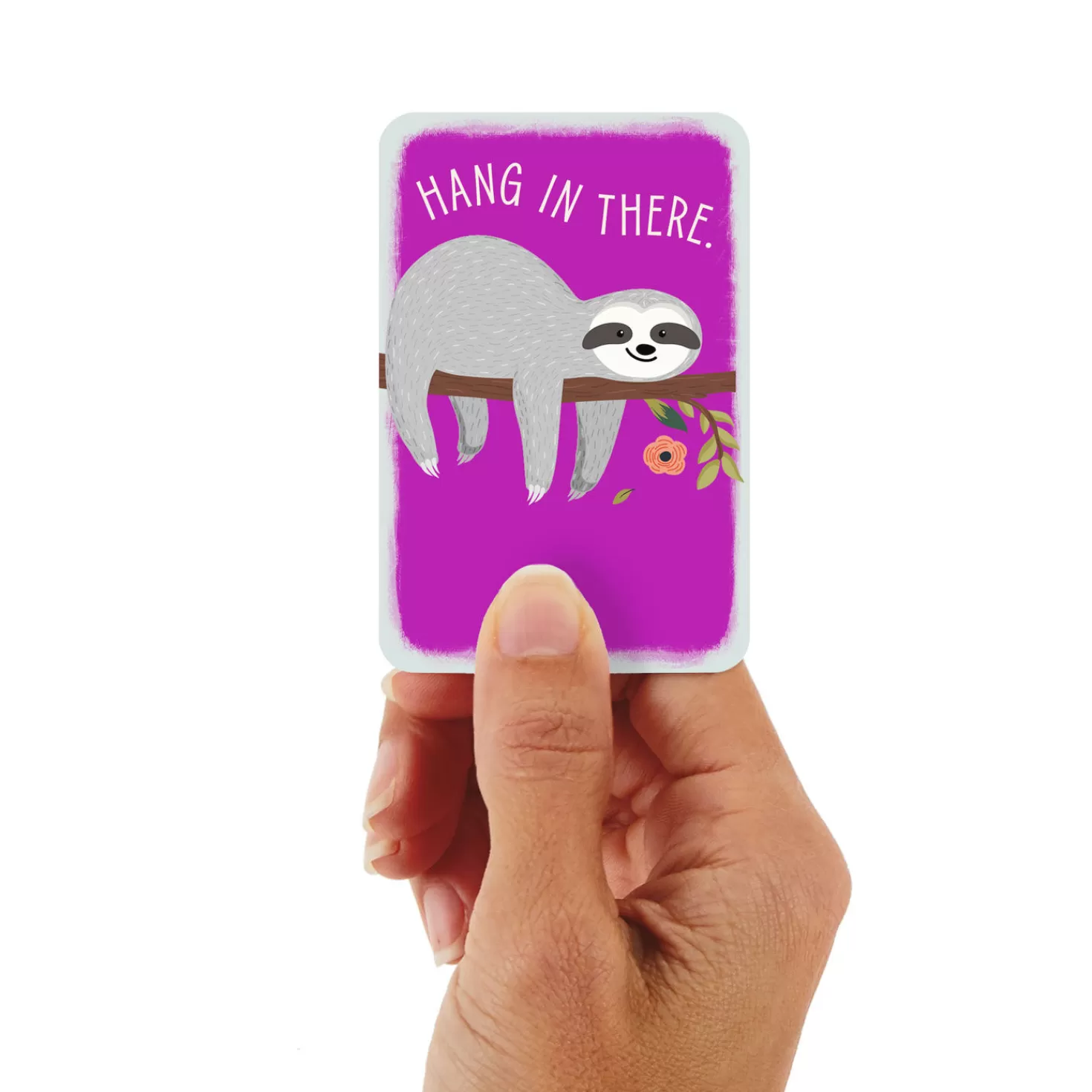 Online 3.25" Mini Hang In There Sloth Blank Card Encouragement