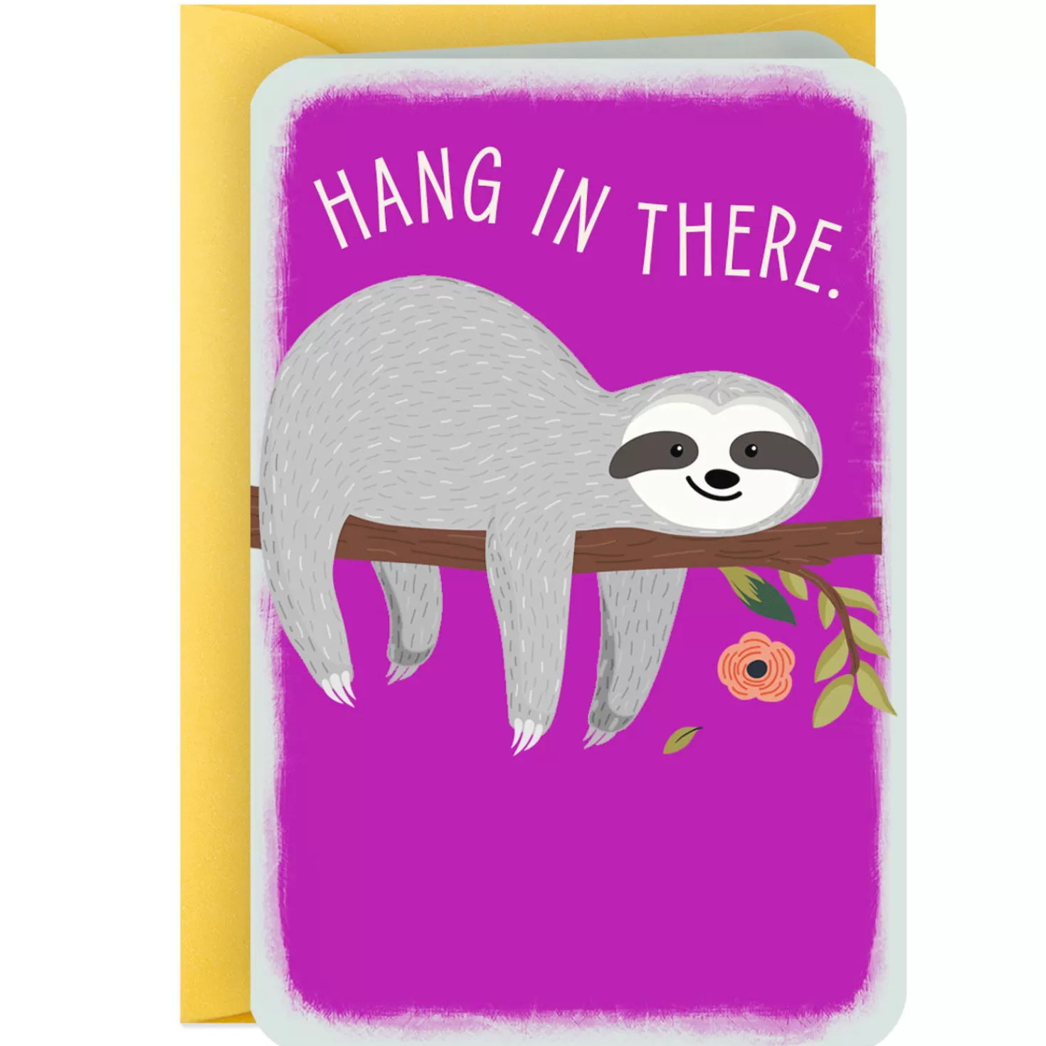 Online 3.25" Mini Hang In There Sloth Blank Card Encouragement