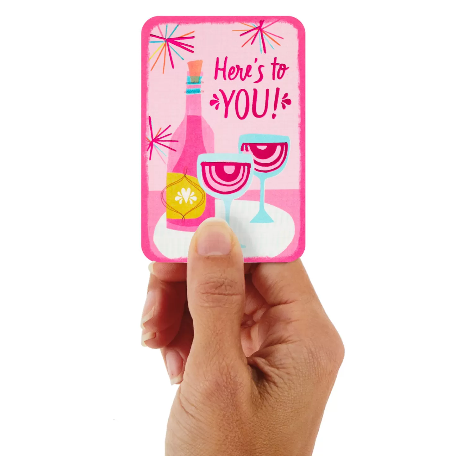 Outlet 3.25" Mini Here's To You Blank Card Congratulations