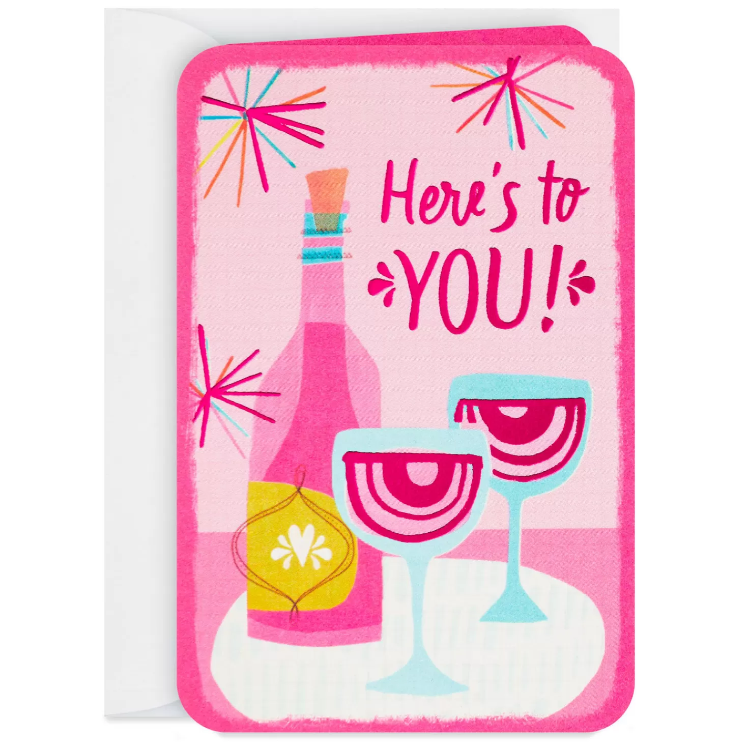 Outlet 3.25" Mini Here's To You Blank Card Congratulations
