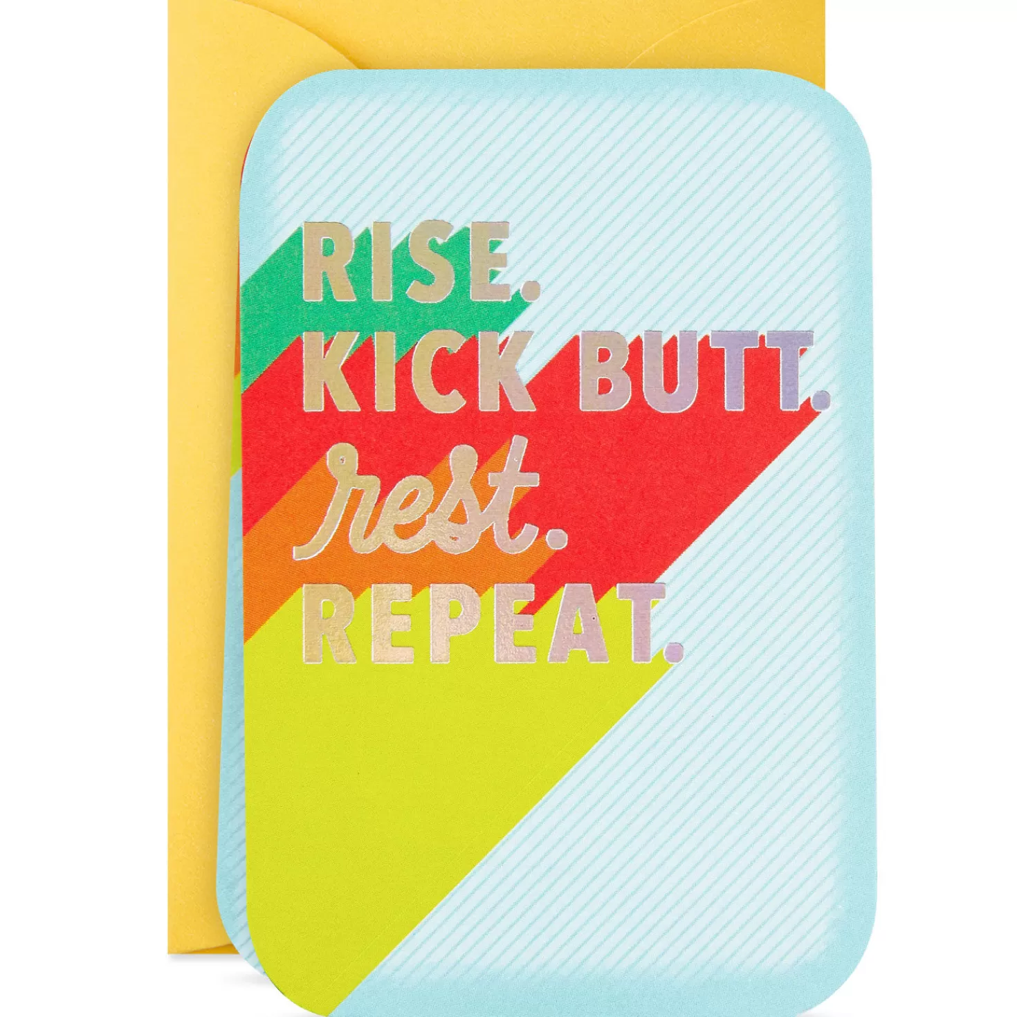 Best 3.25" Mini Kick Butt And Repeat Blank Card Encouragement