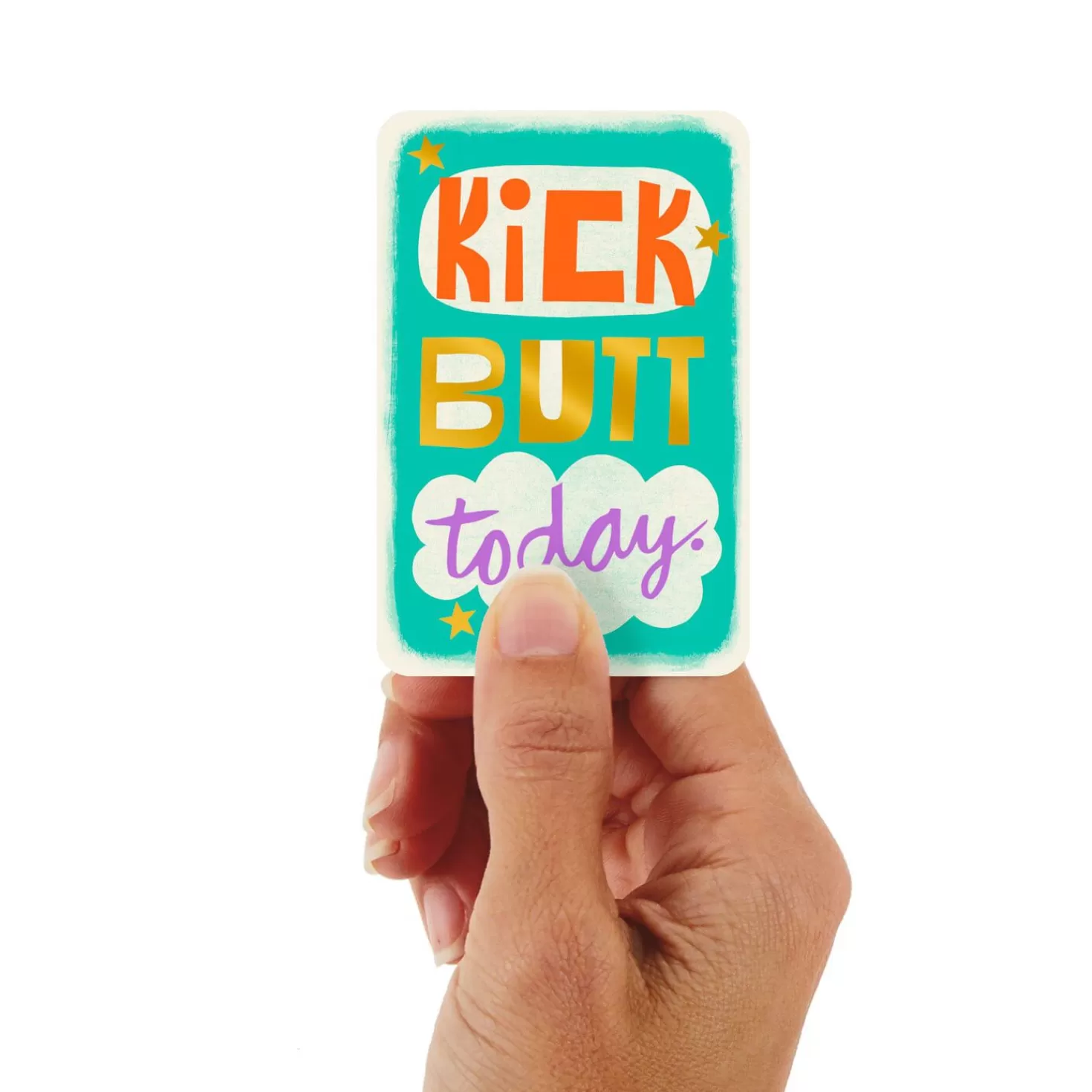 Online 3.25" Mini Kick Butt Today Good Luck Card Encouragement