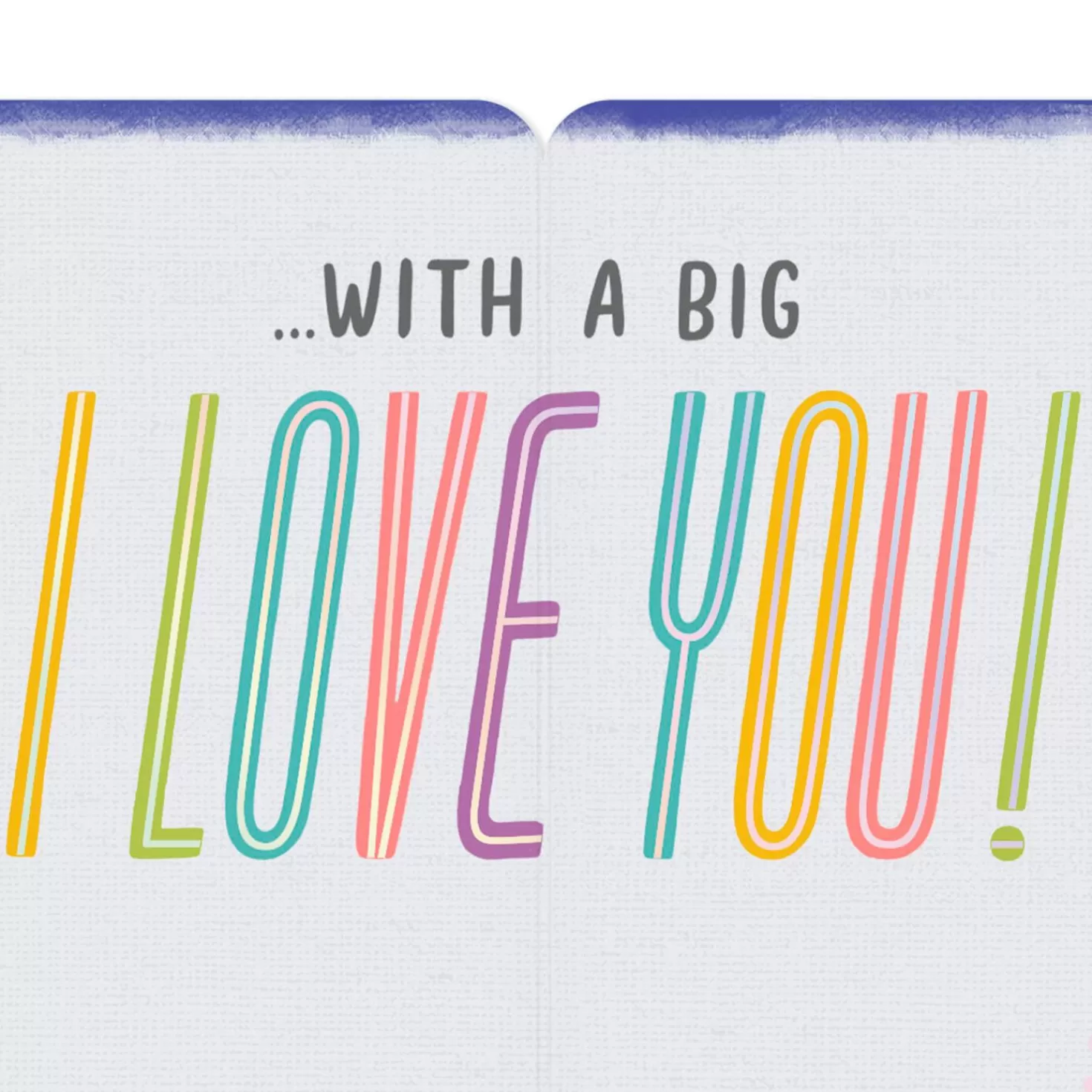 Sale 3.25" Mini Small Card, Big I Love You Love Card Thank You