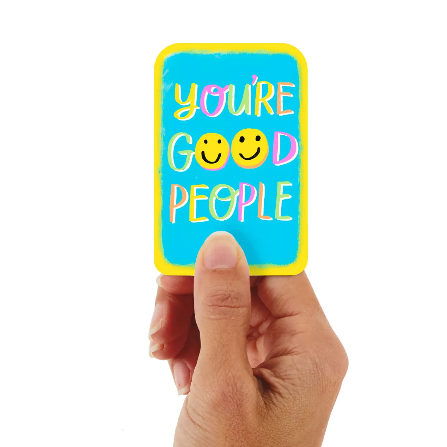 Sale 3.25" Mini You'Re Good People Smiley Faces Blank Card Encouragement