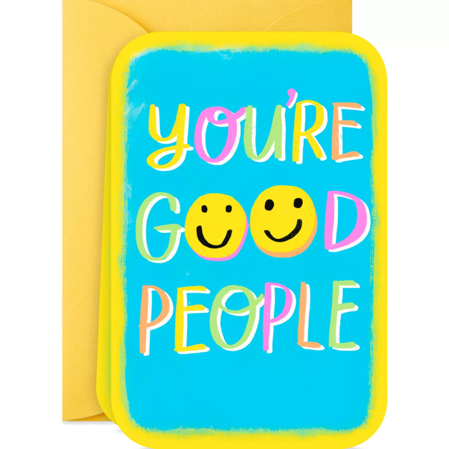 Sale 3.25" Mini You'Re Good People Smiley Faces Blank Card Encouragement