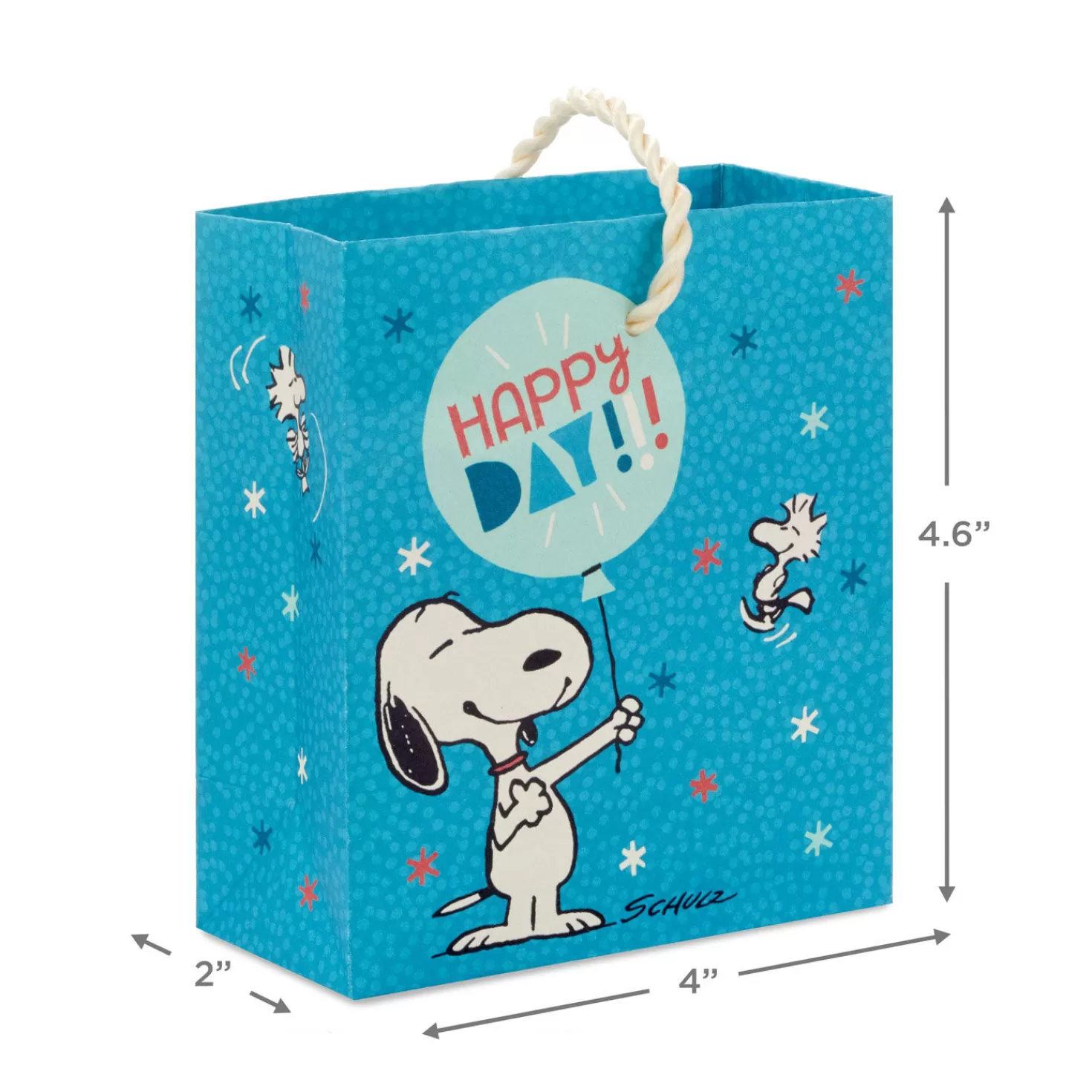 Birthday>Hallmark 4.6" Peanuts® Snoopy With Balloon Gift Card Holder Mini Bag