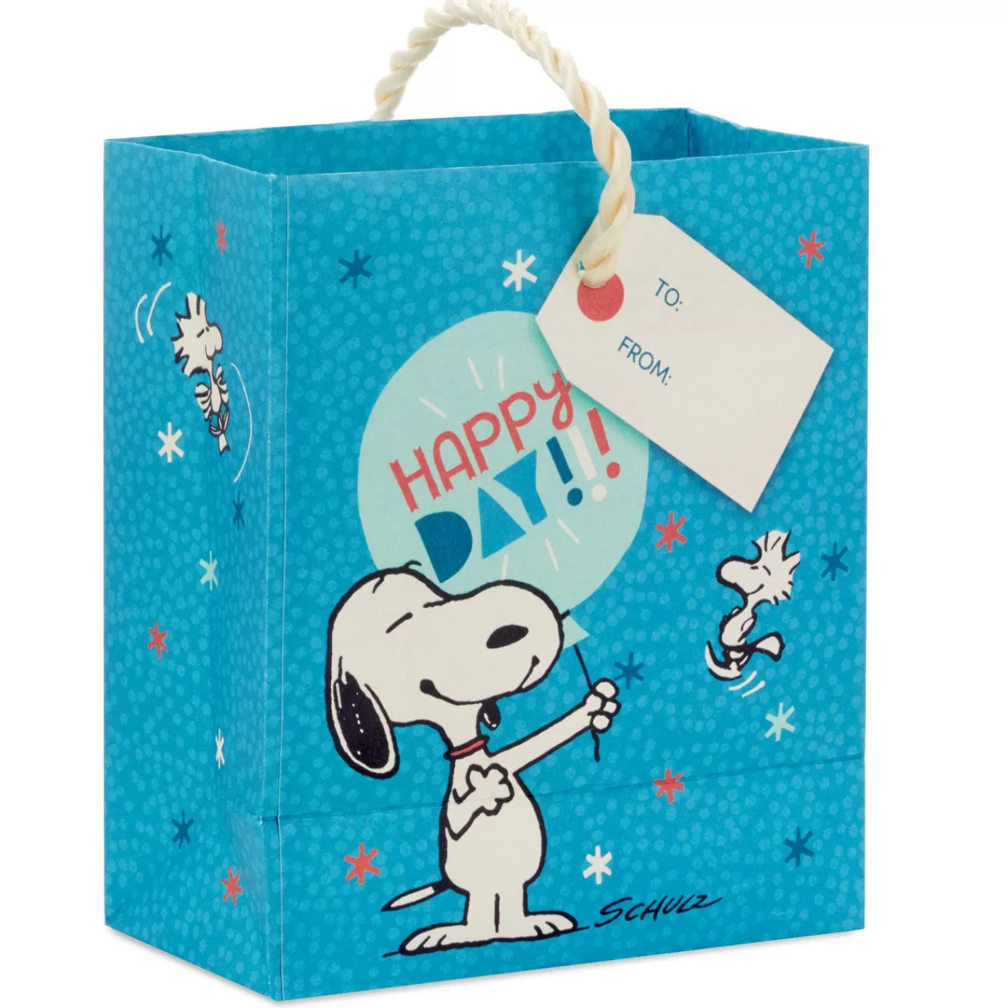 Birthday>Hallmark 4.6" Peanuts® Snoopy With Balloon Gift Card Holder Mini Bag