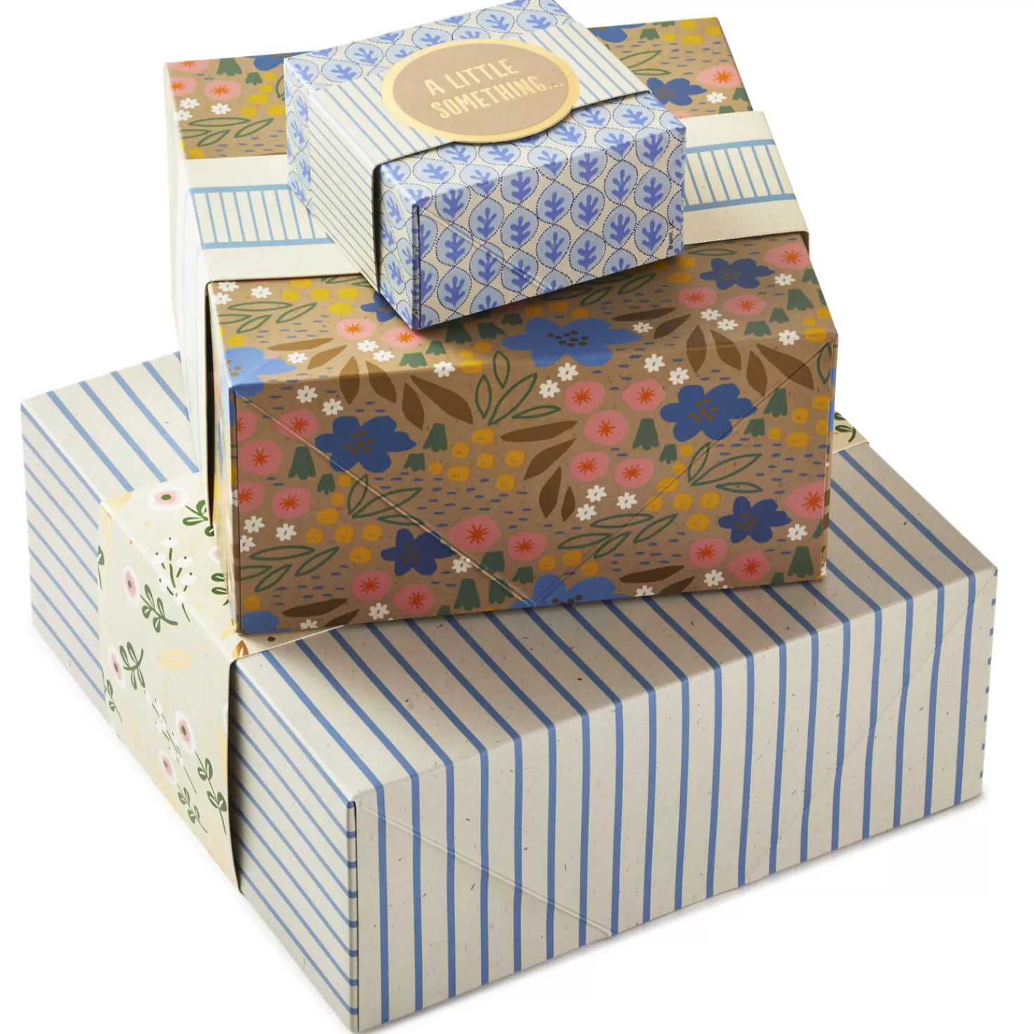 Birthday>Hallmark 4" , 8" And 10" Floral 3-Pack Gift Boxes With Bands
