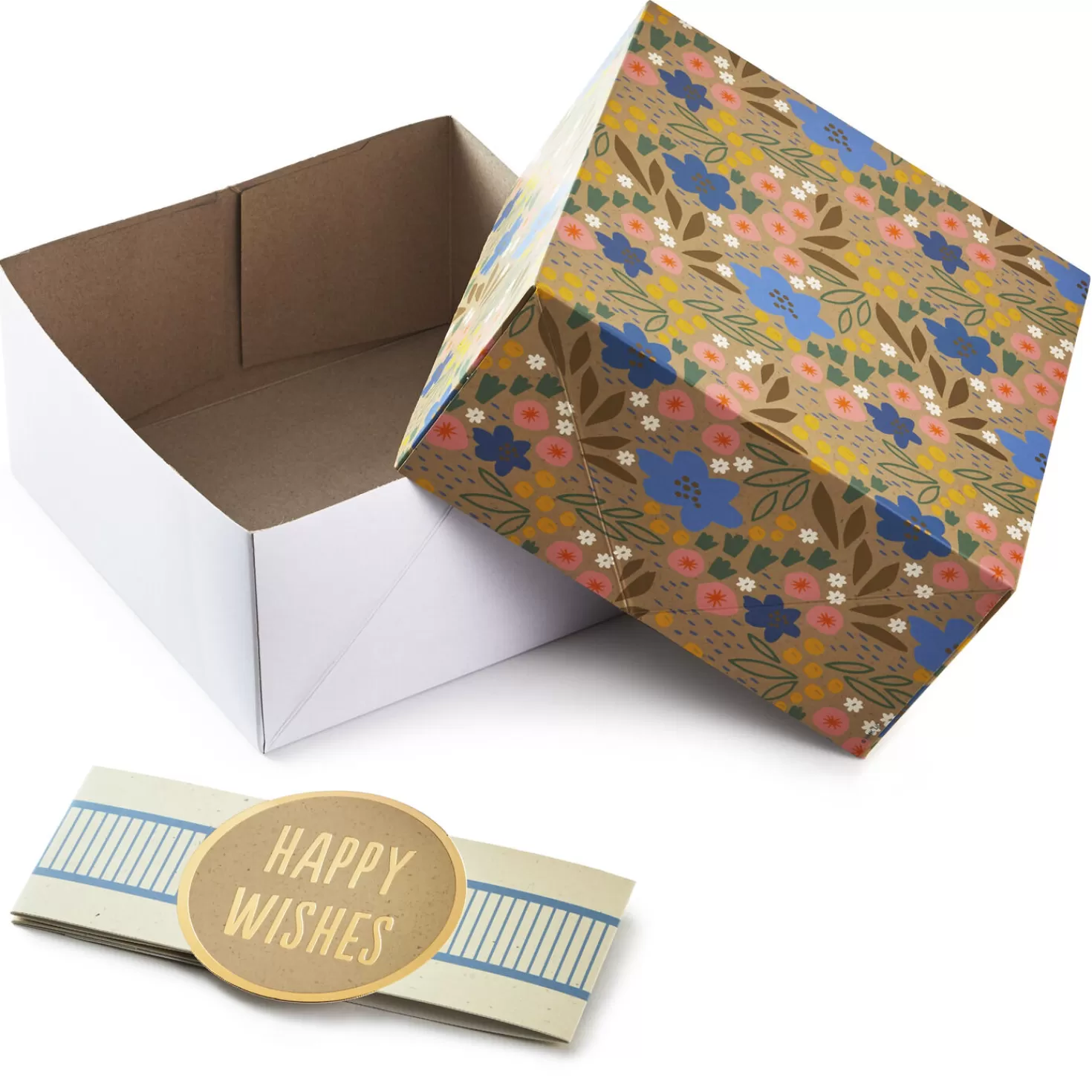 Birthday>Hallmark 4" , 8" And 10" Floral 3-Pack Gift Boxes With Bands