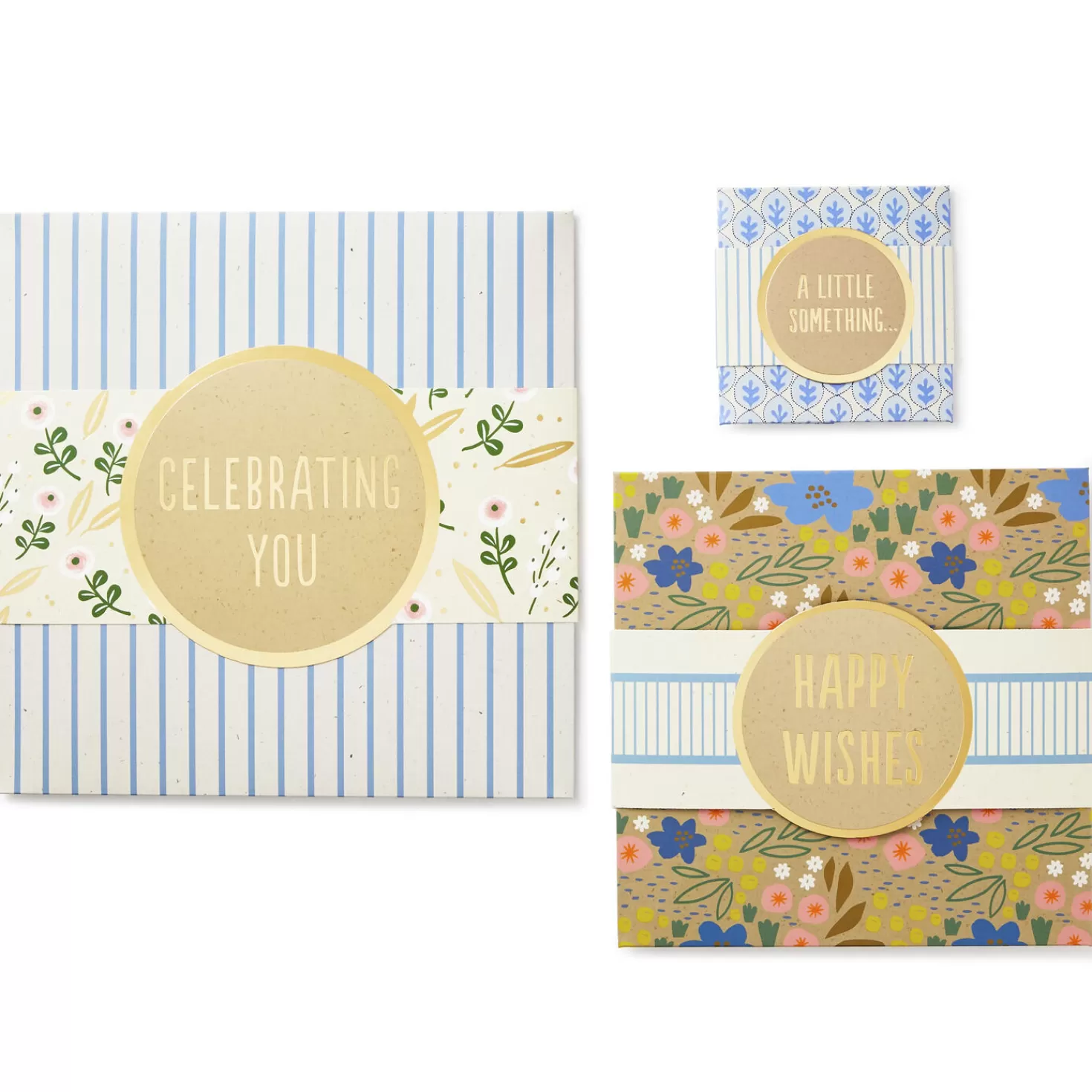 Birthday>Hallmark 4" , 8" And 10" Floral 3-Pack Gift Boxes With Bands