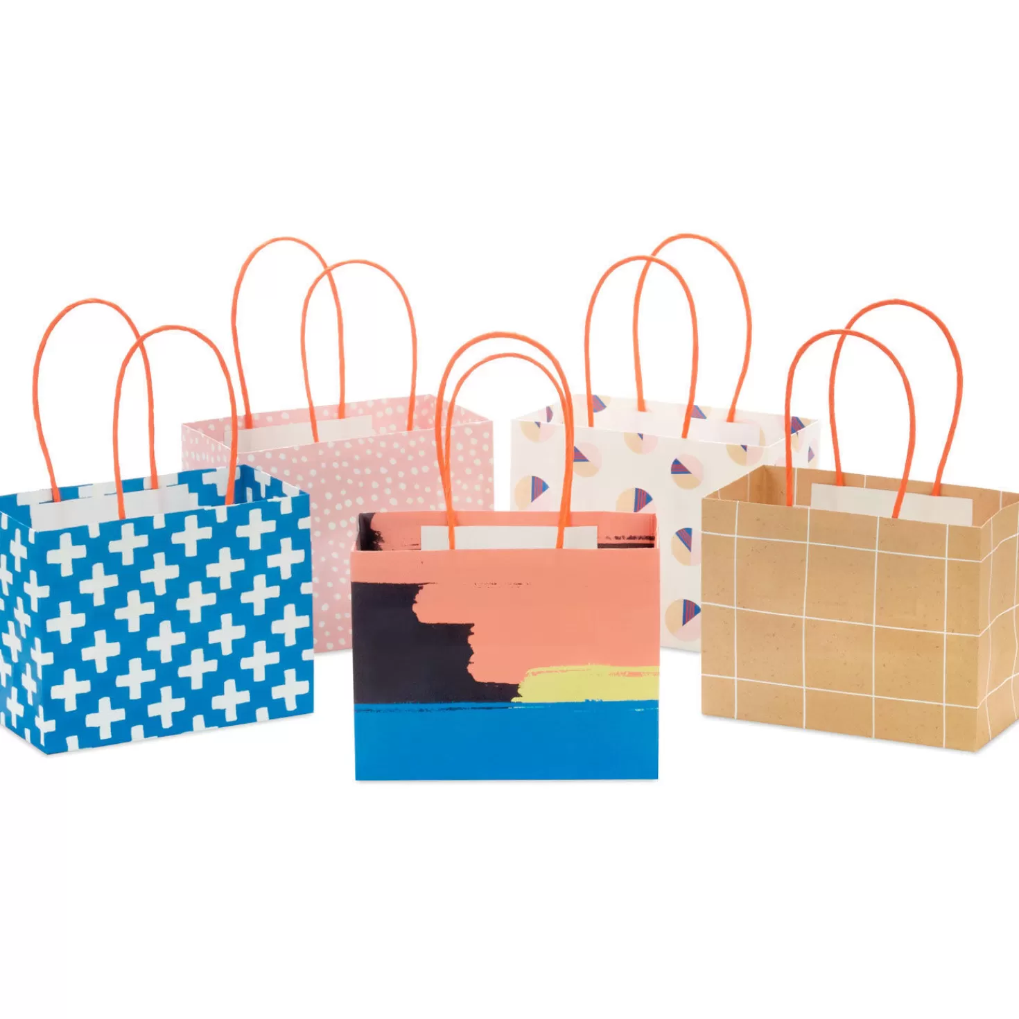 Birthday>Hallmark 4" Assorted Modern 5-Pack Mini Bag Gift Card Holders