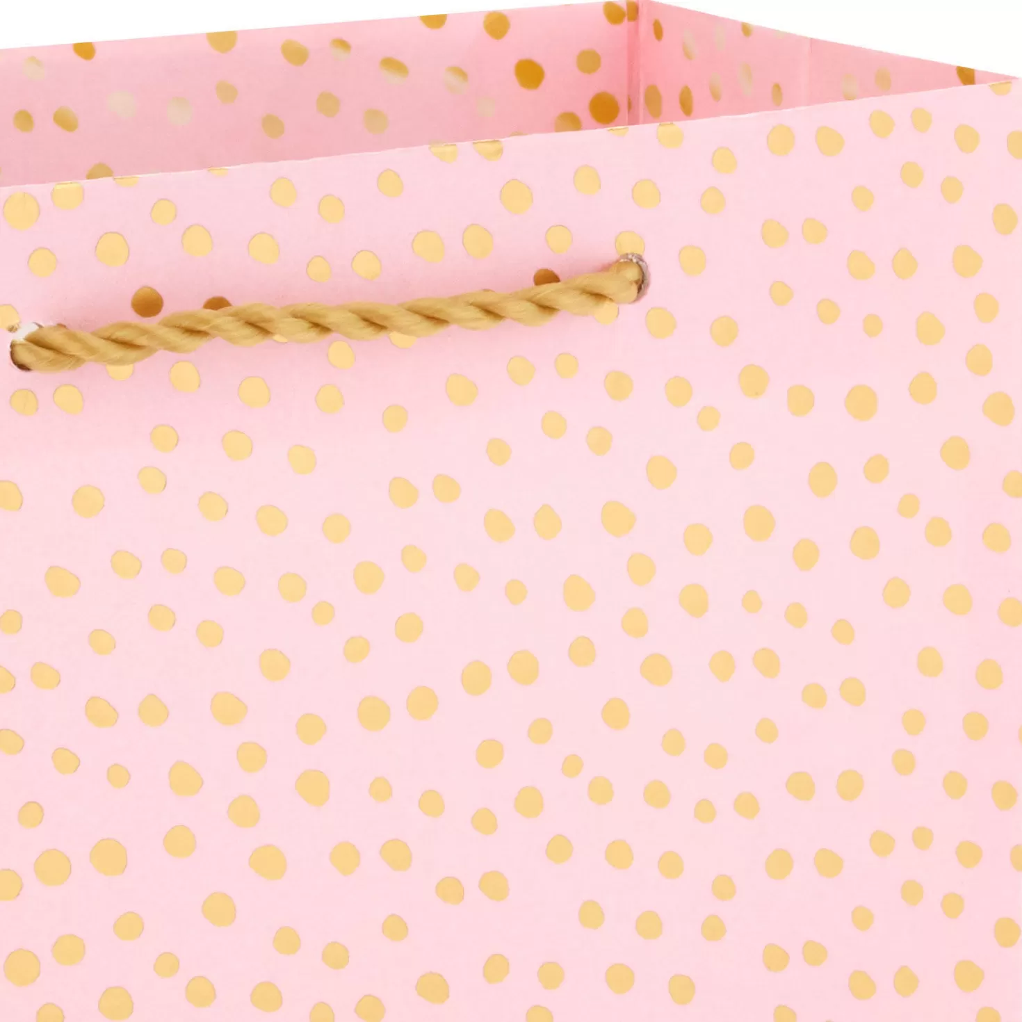 Outlet 5.5" Gold Dots On Pink Small Horizontal Gift Bag Wedding