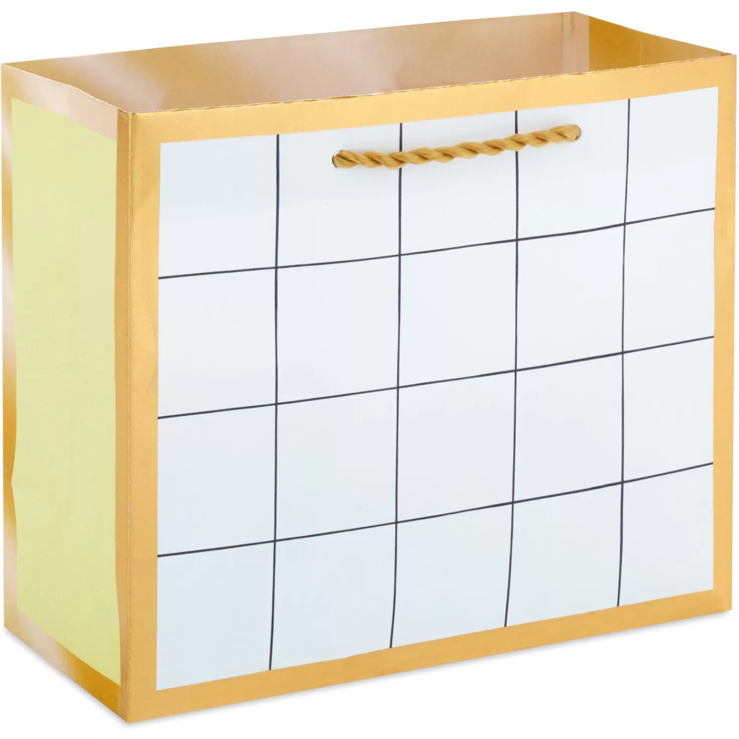 Best Sale 5.5" White Windowpane Small Horizontal Gift Bag Wedding
