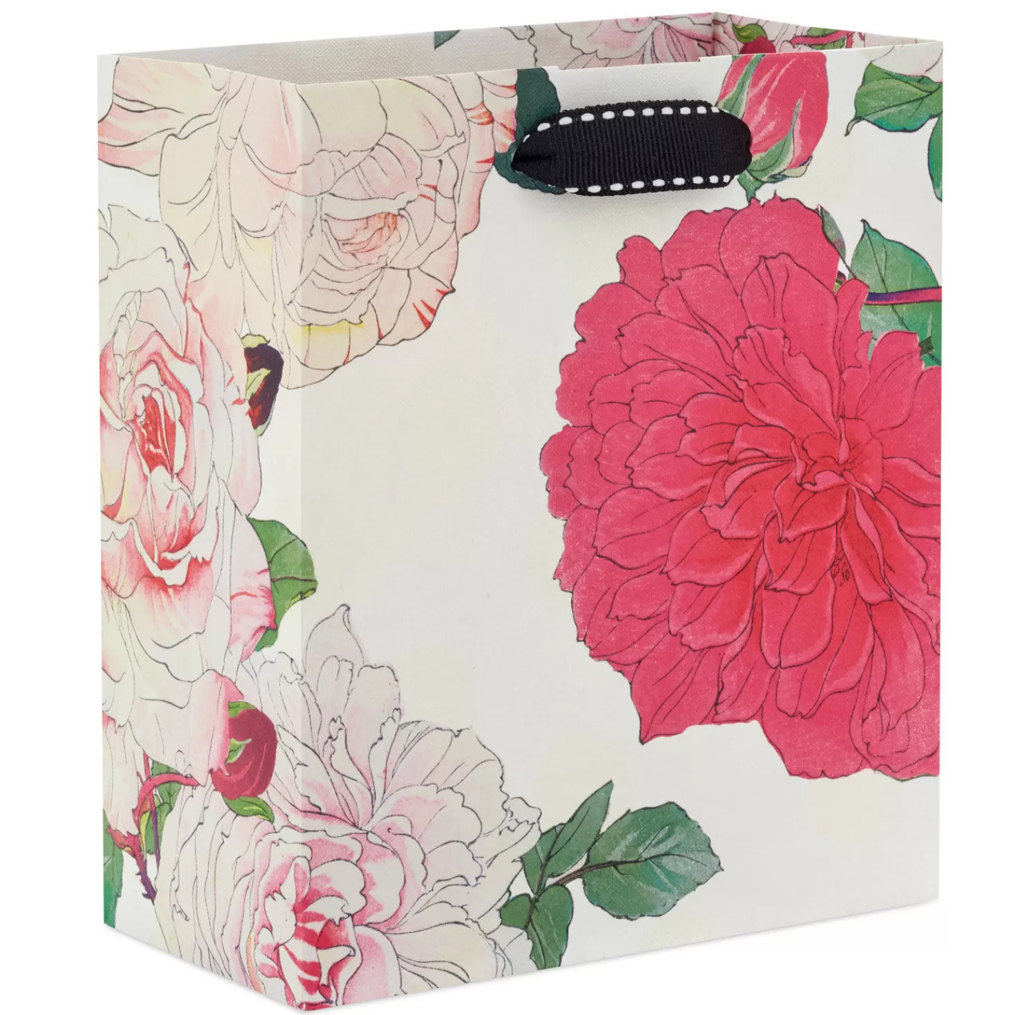 Birthday>Hallmark 6.5" Illustrated Roses Small Gift Bag