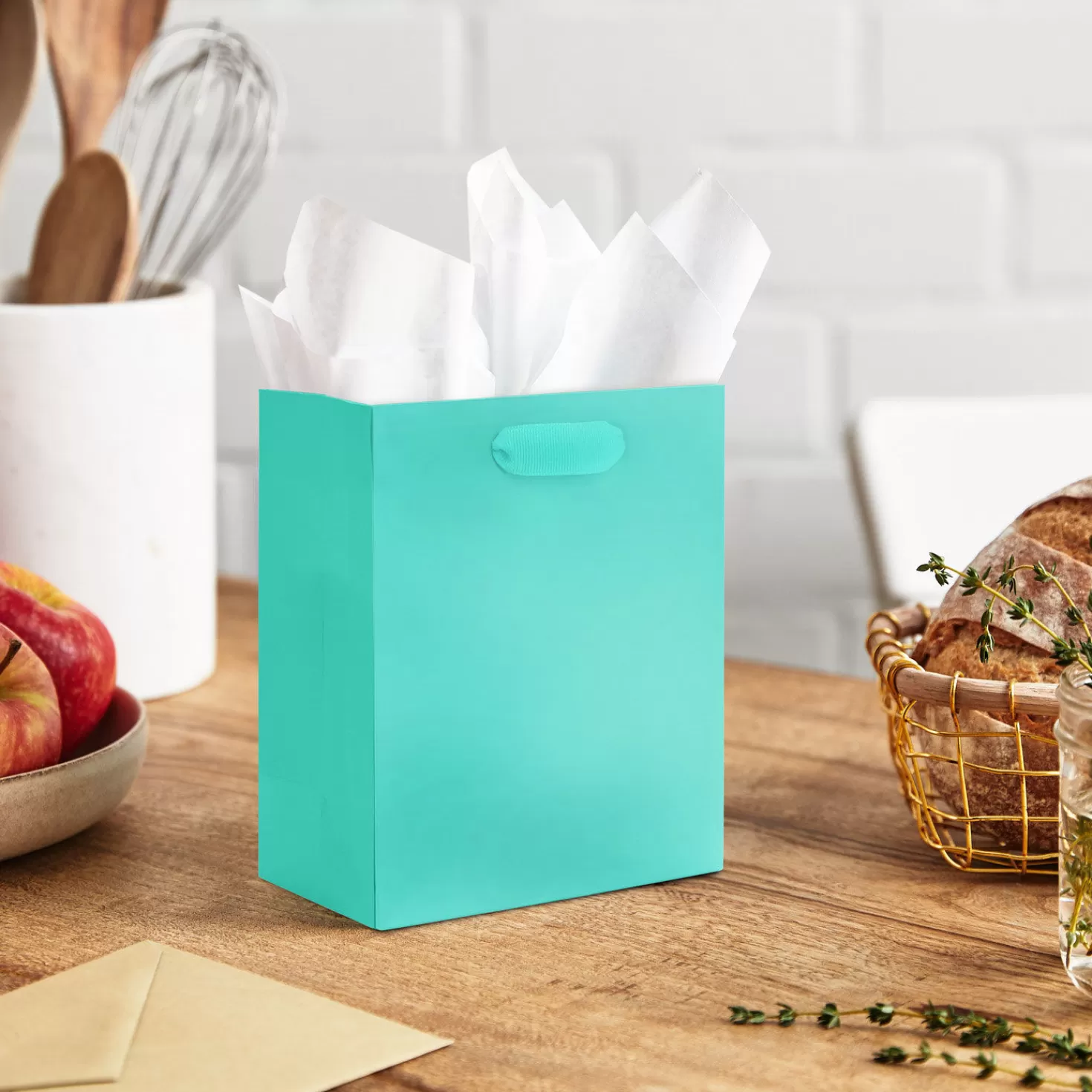 Birthday>Hallmark 6.5" Turquoise Small Gift Bag