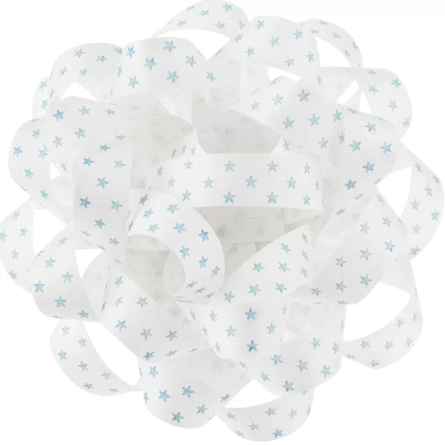 Baby>Hallmark 6" Large White Gift Bow With Blue Mini Stars