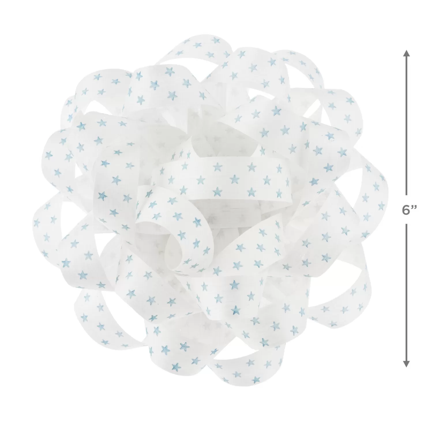 Baby>Hallmark 6" Large White Gift Bow With Blue Mini Stars