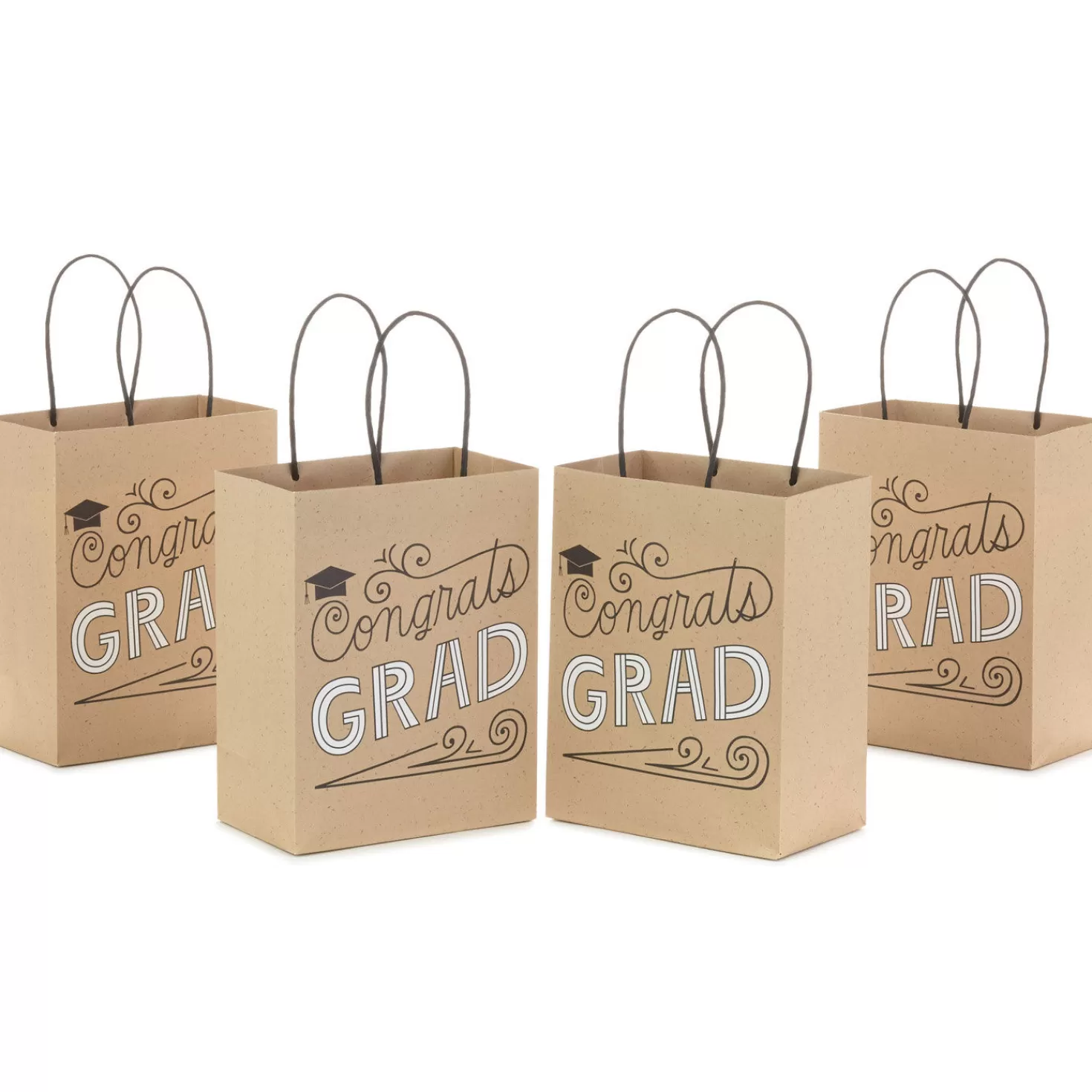 Store 7.8" Congrats Grad 4-Pack Small Gift Bags Graduation