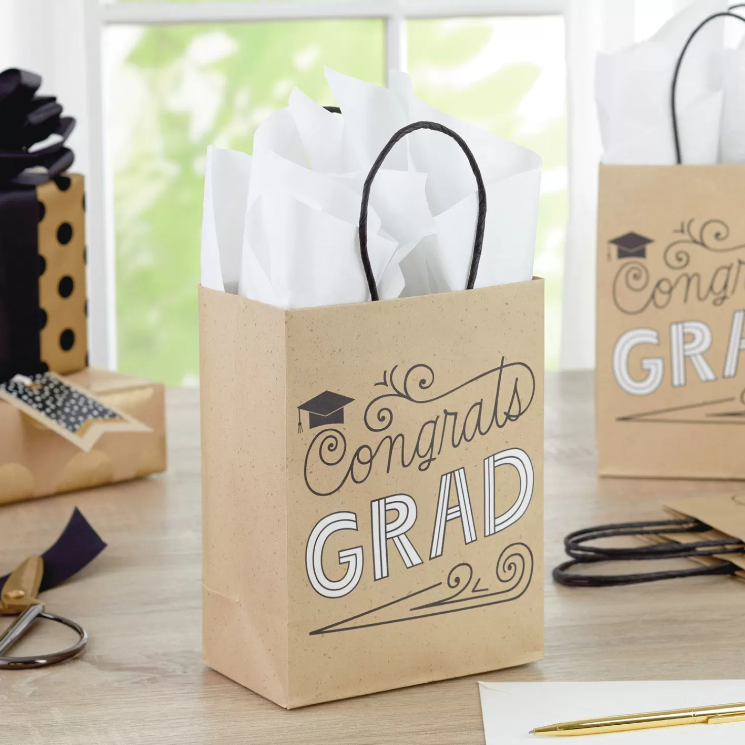 Store 7.8" Congrats Grad 4-Pack Small Gift Bags Graduation