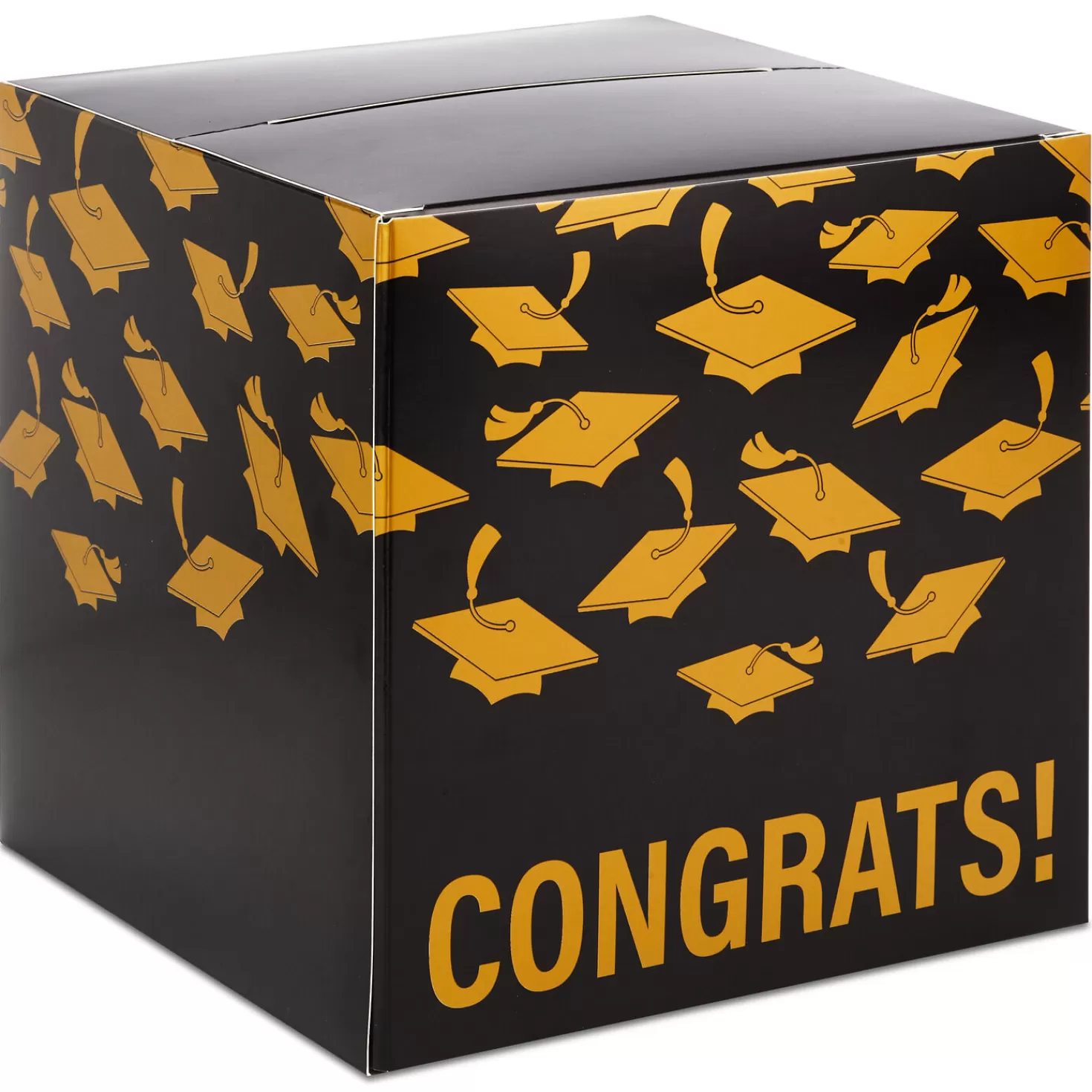 Clearance 8.5" Mortarboards On Black Graduation Card Box Graduation