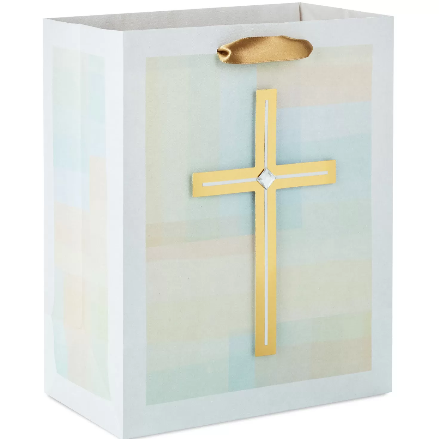 Outlet 9.6" Gold Cross On Pastel Medium Gift Bag First Communion