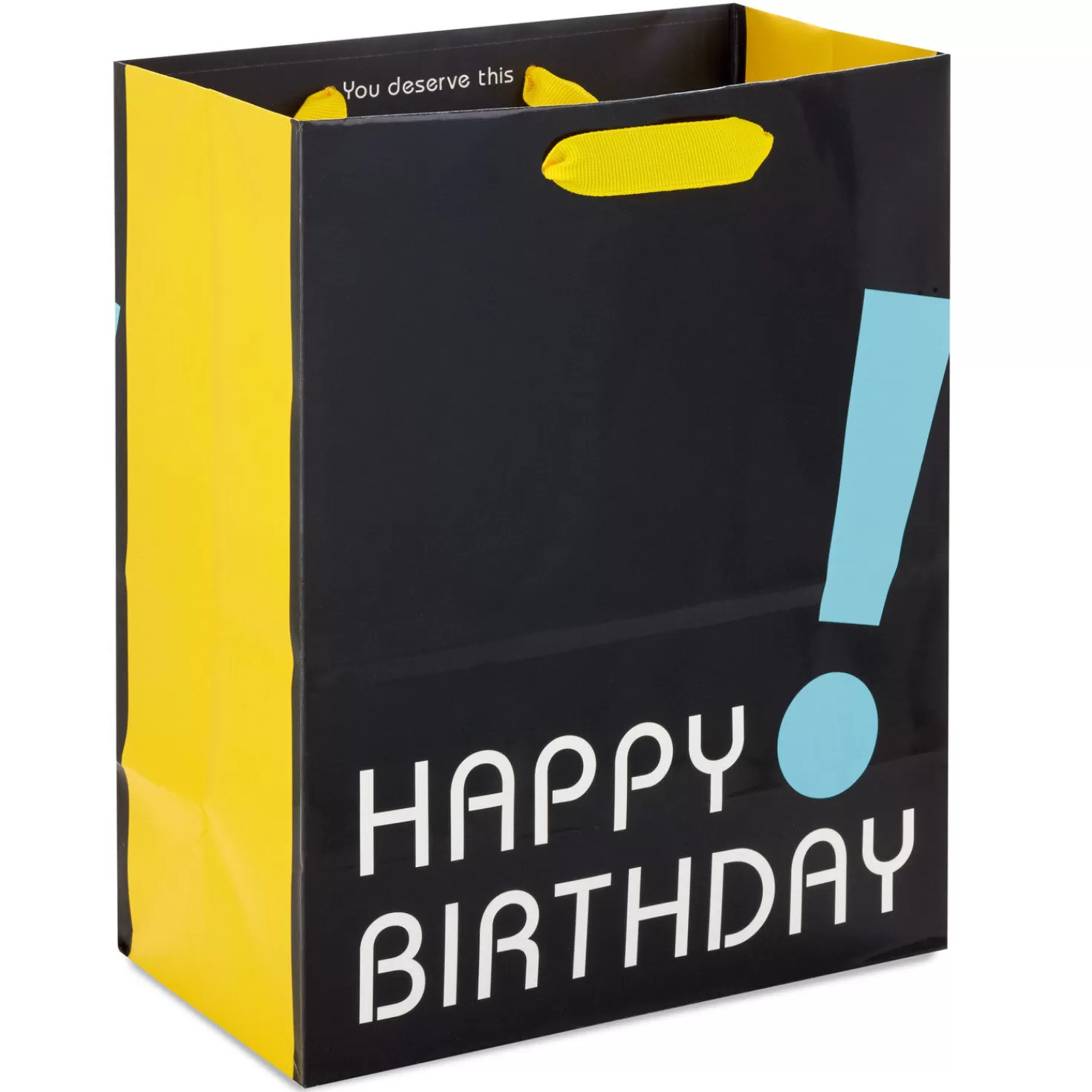 Birthday>Hallmark 9.6" Happy Birthday On Black Medium Gift Bag