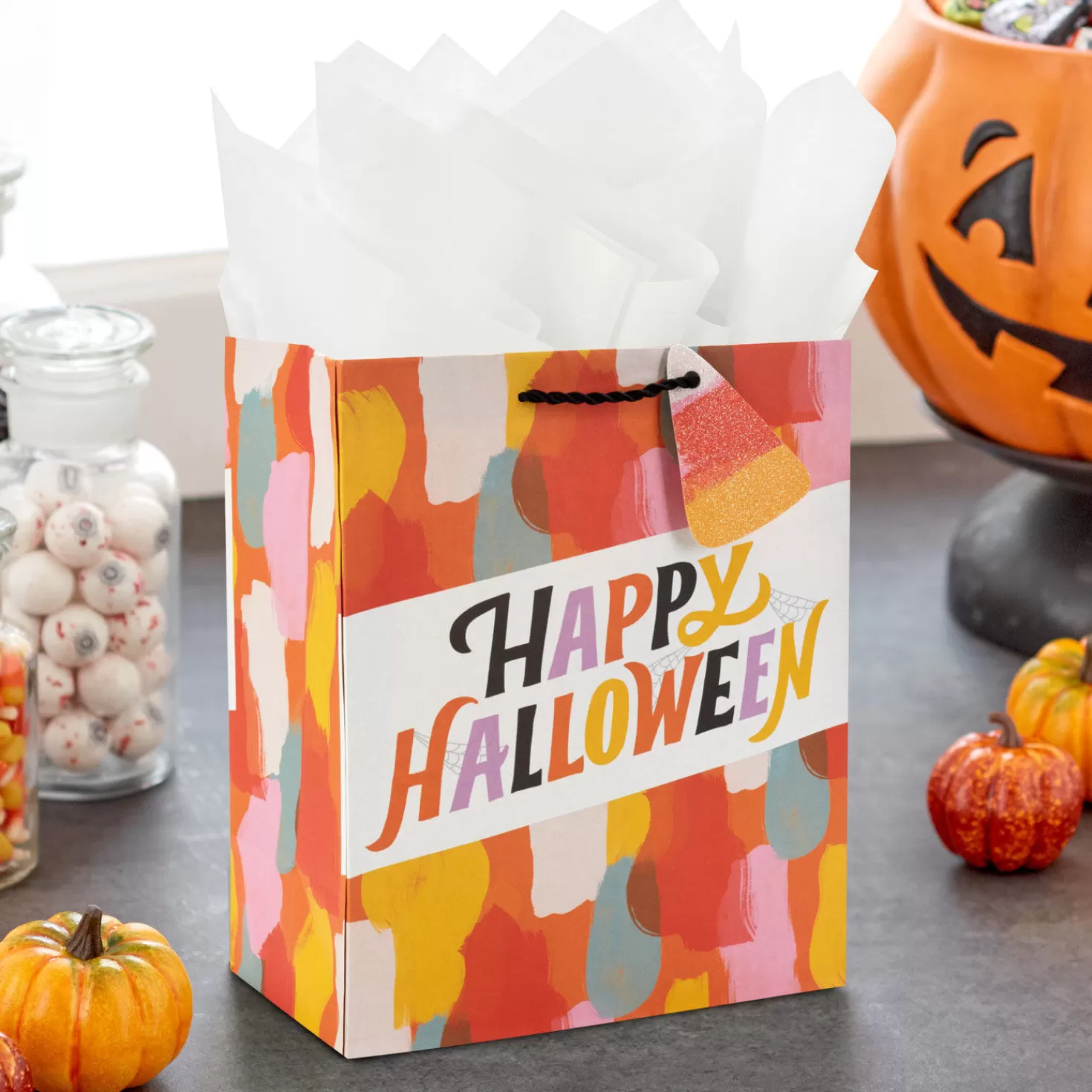 Halloween (10/31)>Hallmark 9.6" Happy Halloween Medium Gift Bag