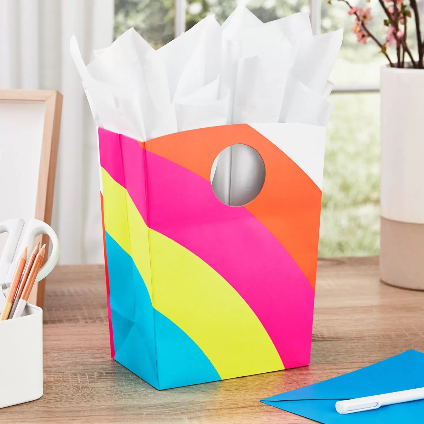 Cheap 9.6" Mod Rainbow Gift Bag Encouragement