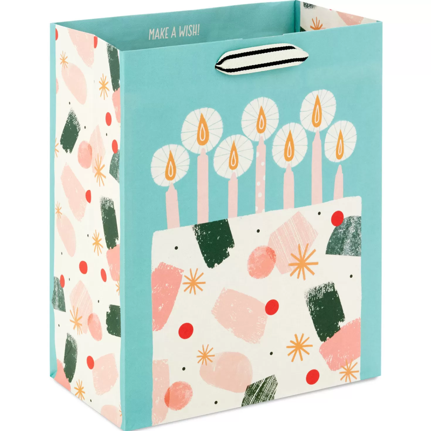 Birthday>Hallmark 9.6" Modern Birthday Cake On Mint Green Medium Gift Bag