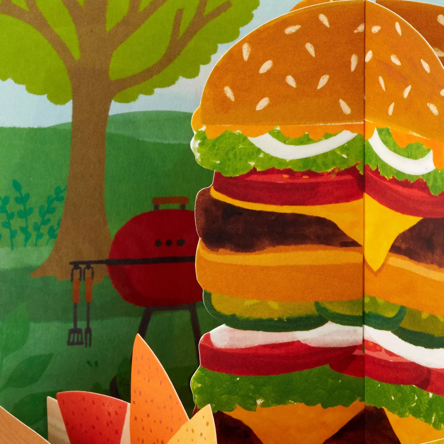 Shop A Day Piled With Fun Outdoor Bbq 3D Pop-Up Card Encouragement