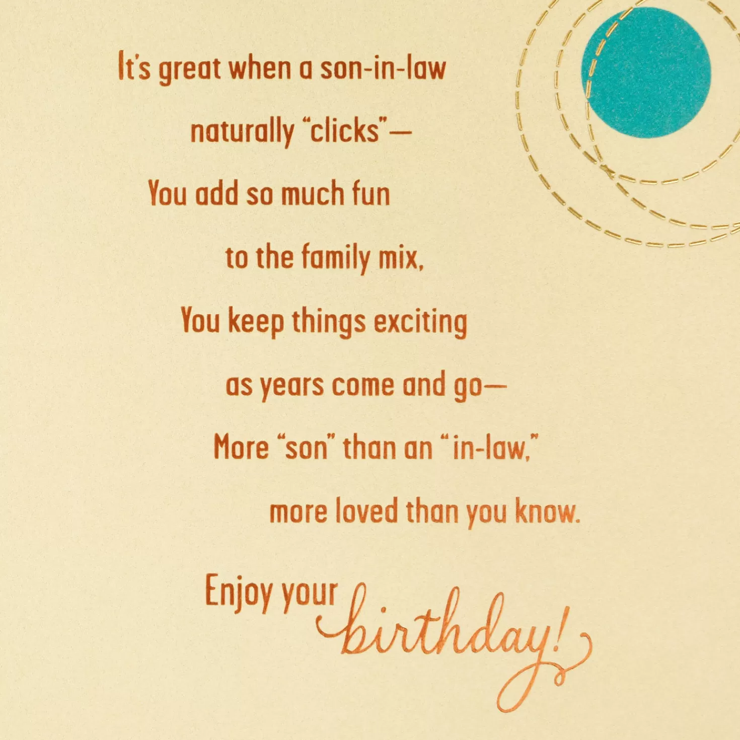 Birthday>Hallmark A Son-In-Law Who Naturally Clicks Birthday Card
