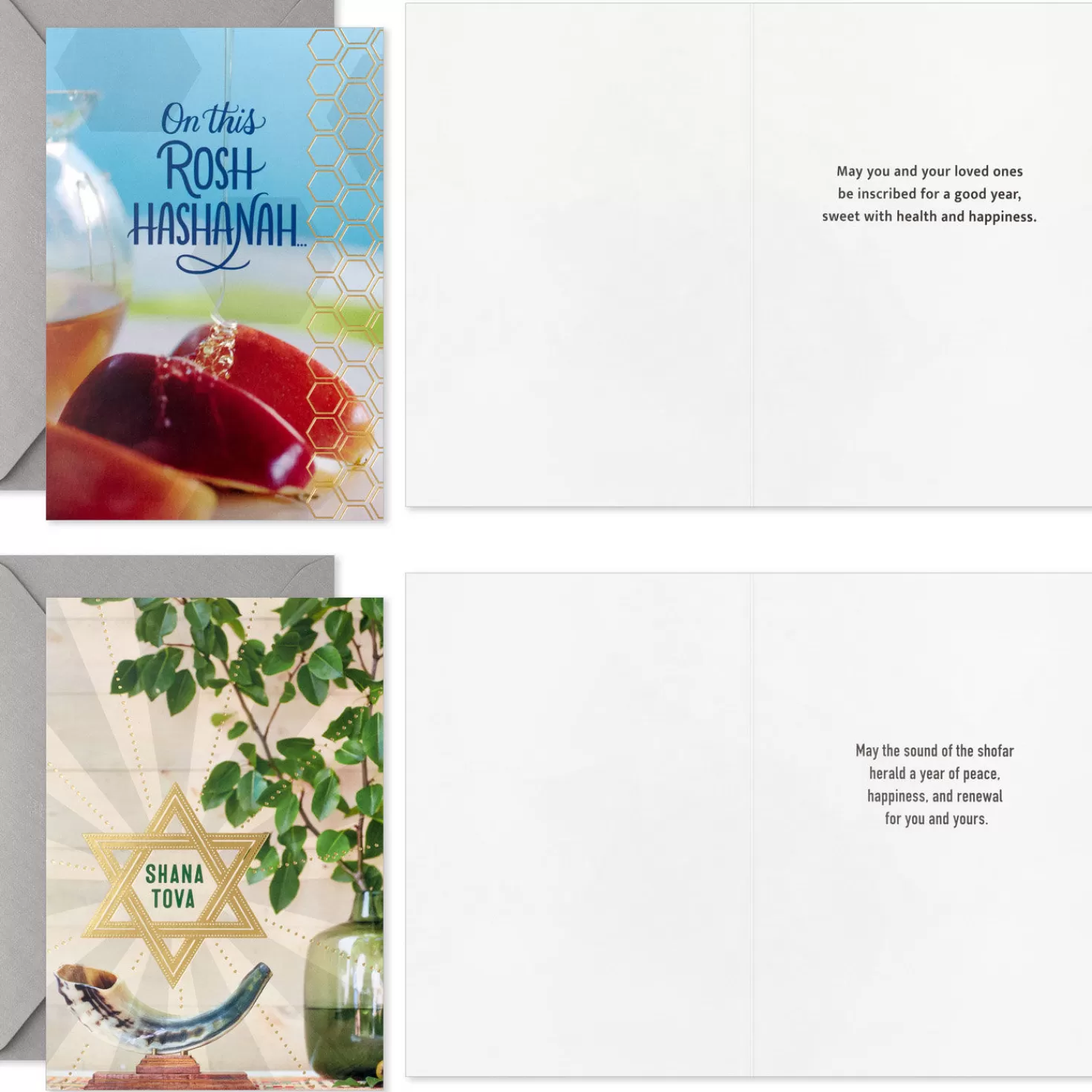 Rosh Hashanah (9/16)>Hallmark A Sweet Year Boxed Rosh Hashanah Cards Assortment, Pack Of 16