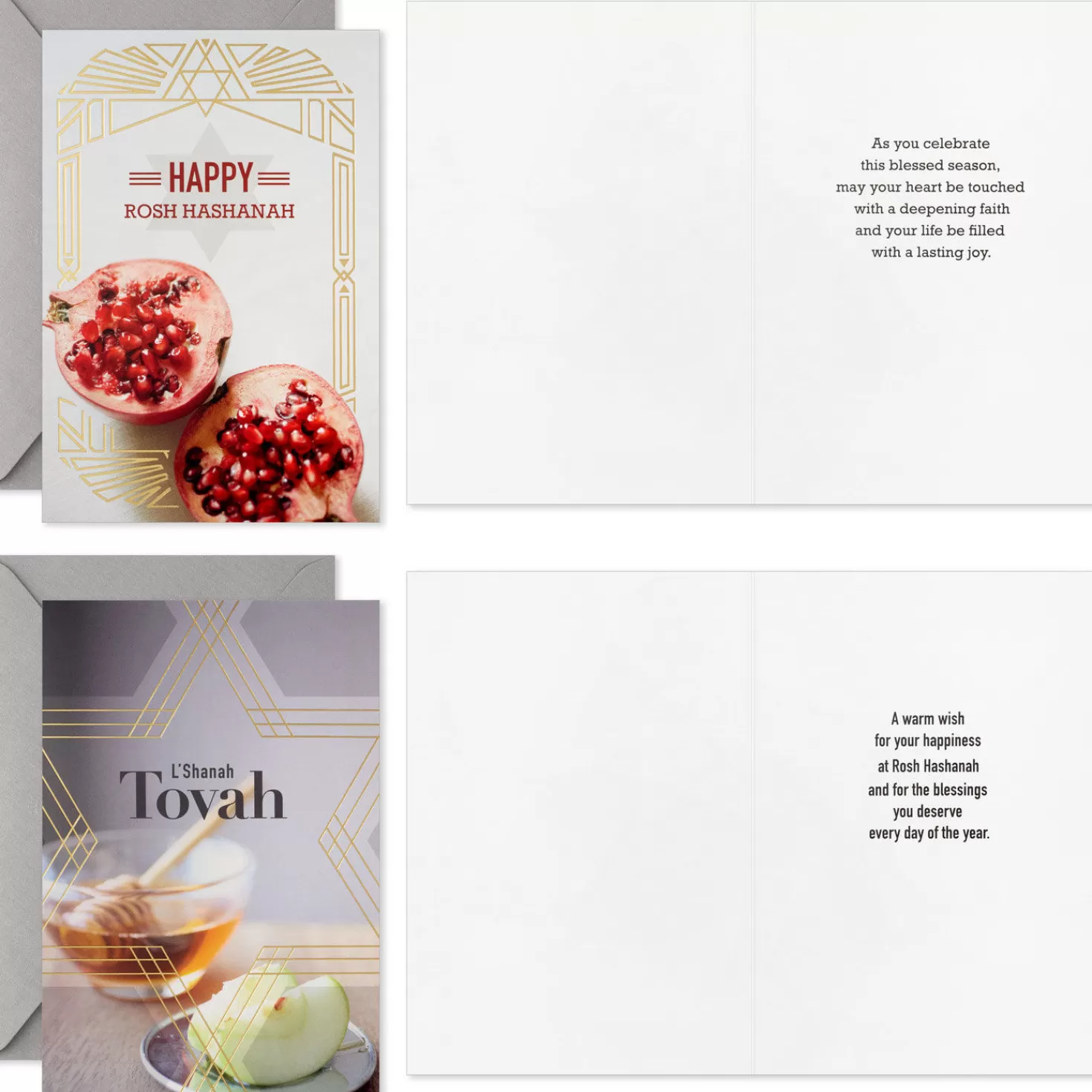 Rosh Hashanah (9/16)>Hallmark A Sweet Year Boxed Rosh Hashanah Cards Assortment, Pack Of 16