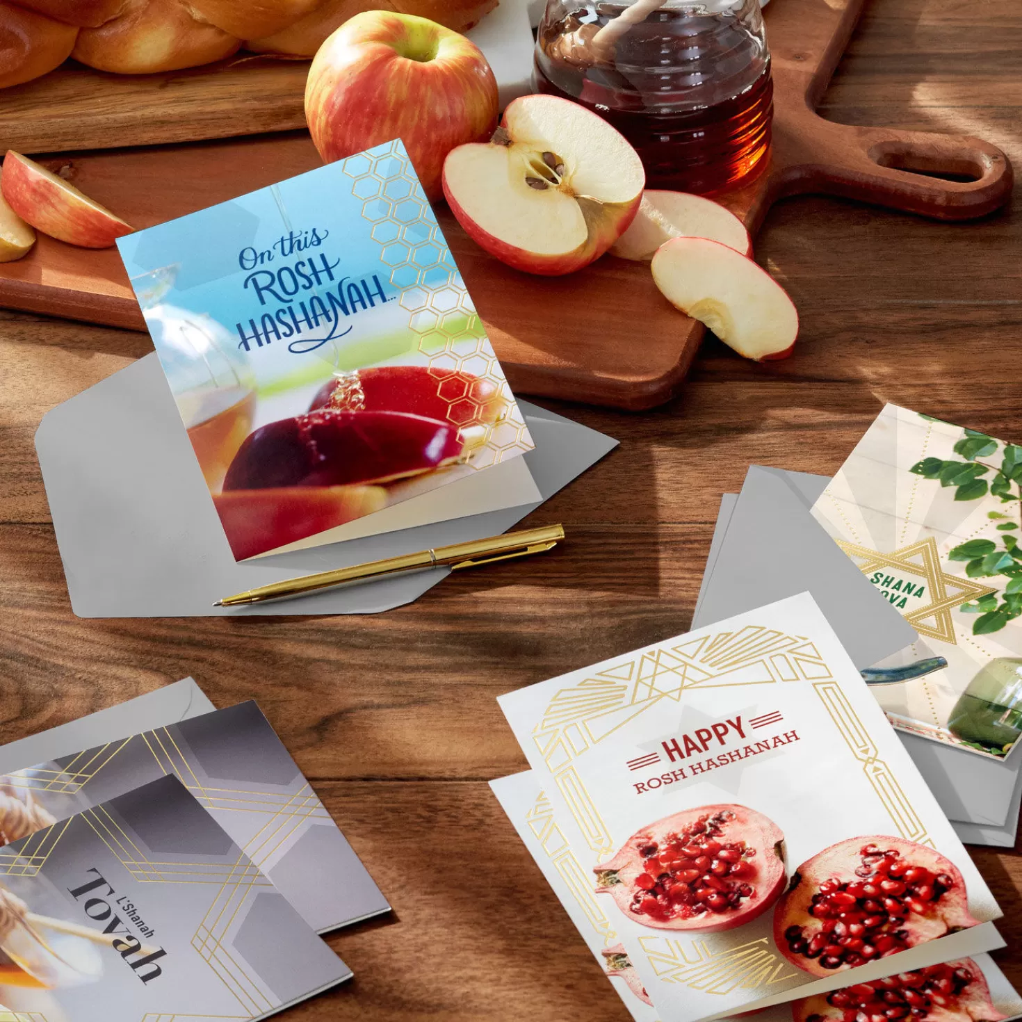 Rosh Hashanah (9/16)>Hallmark A Sweet Year Boxed Rosh Hashanah Cards Assortment, Pack Of 16