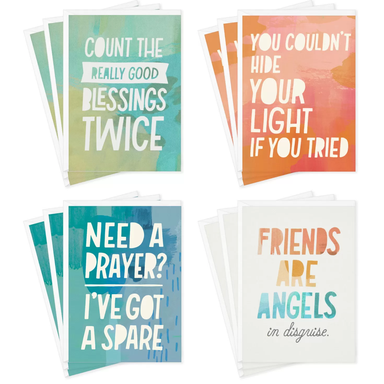 Fashion Abstract Collage Boxed Encouragement Cards Assortment, Pack Of 12 Encouragement